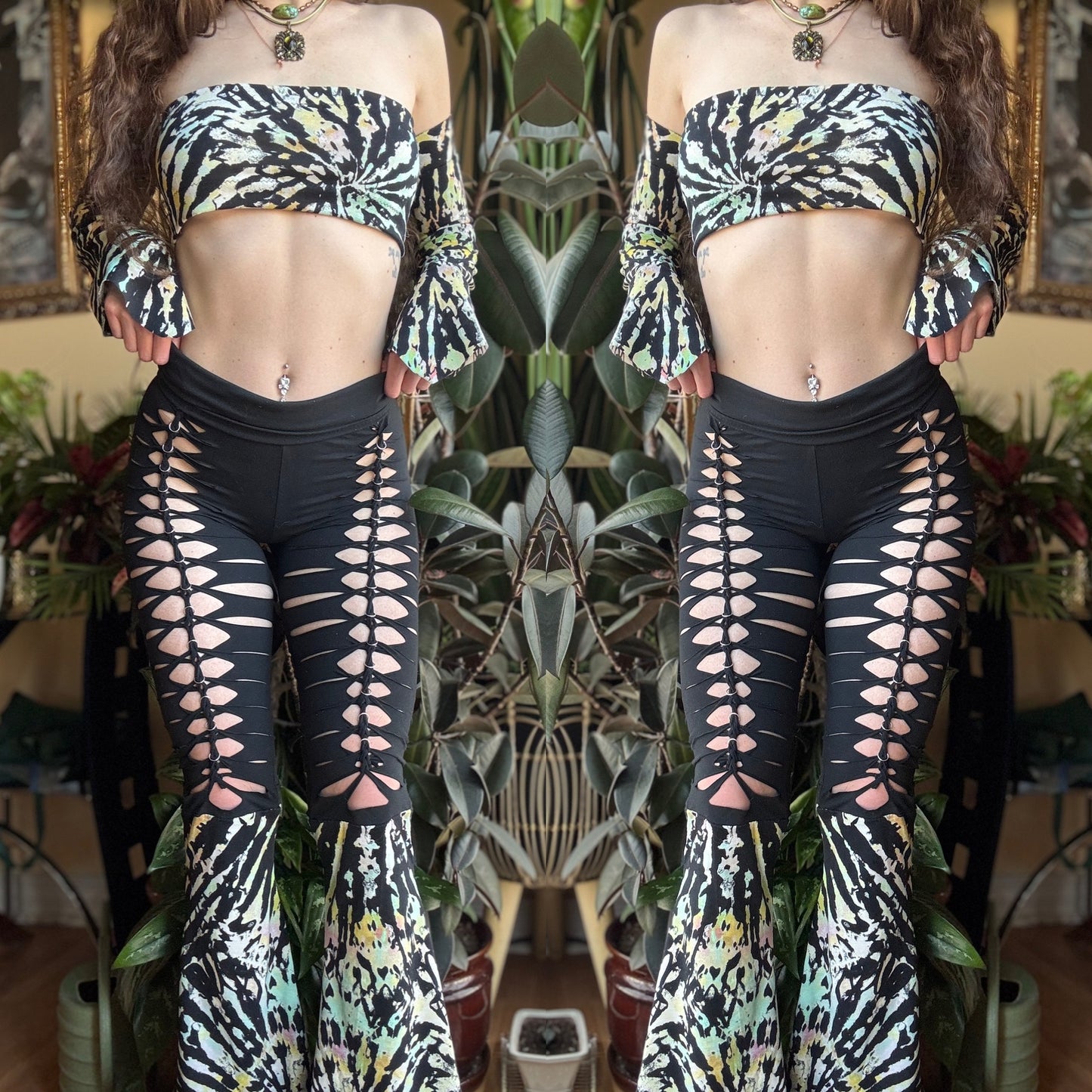 TIE DYE BRAIDED UPCYCLED 4 PIECE SET