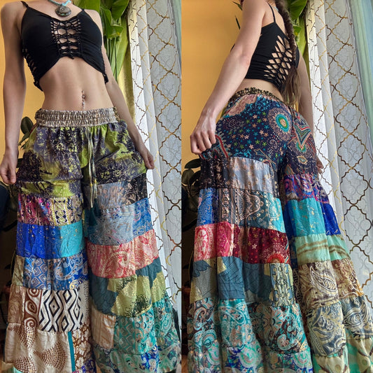 DART FROG FUNKY WIDE LEG BOHO PANTS