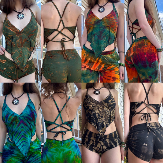 TRIANGLE FLOWY TIE DYE TOP