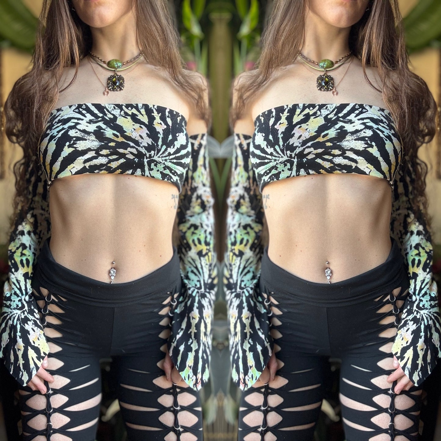 TIE DYE BRAIDED UPCYCLED 4 PIECE SET