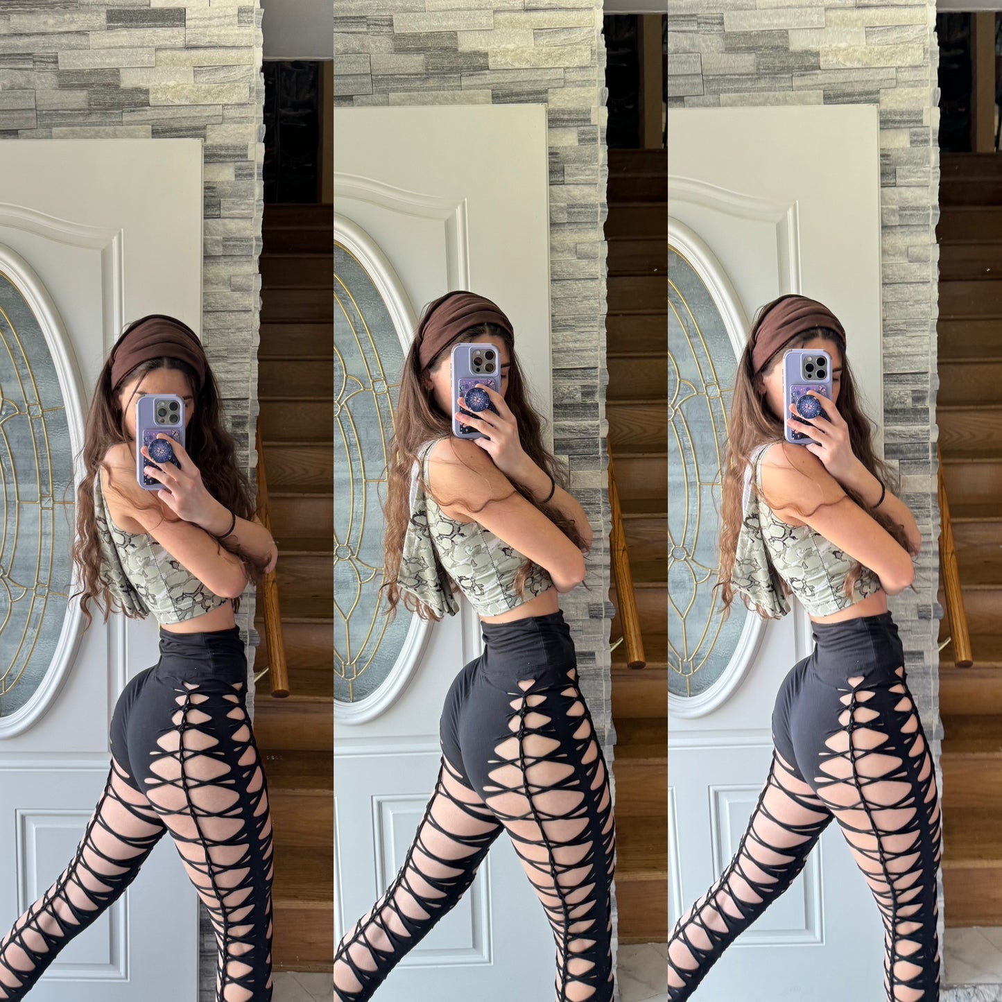 Black buttery soft braided leggings - Sunshine Vintage