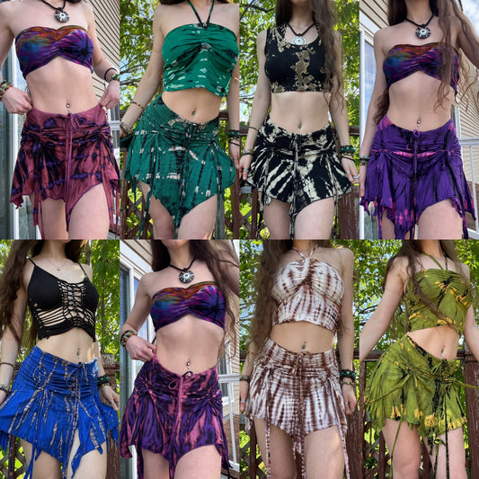 TIE DYE FESTIVAL STRAPPY FAIRY SKIRT