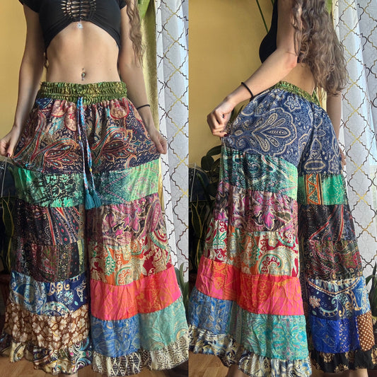 PAISLEY WIDE LEG BOHO PANTS