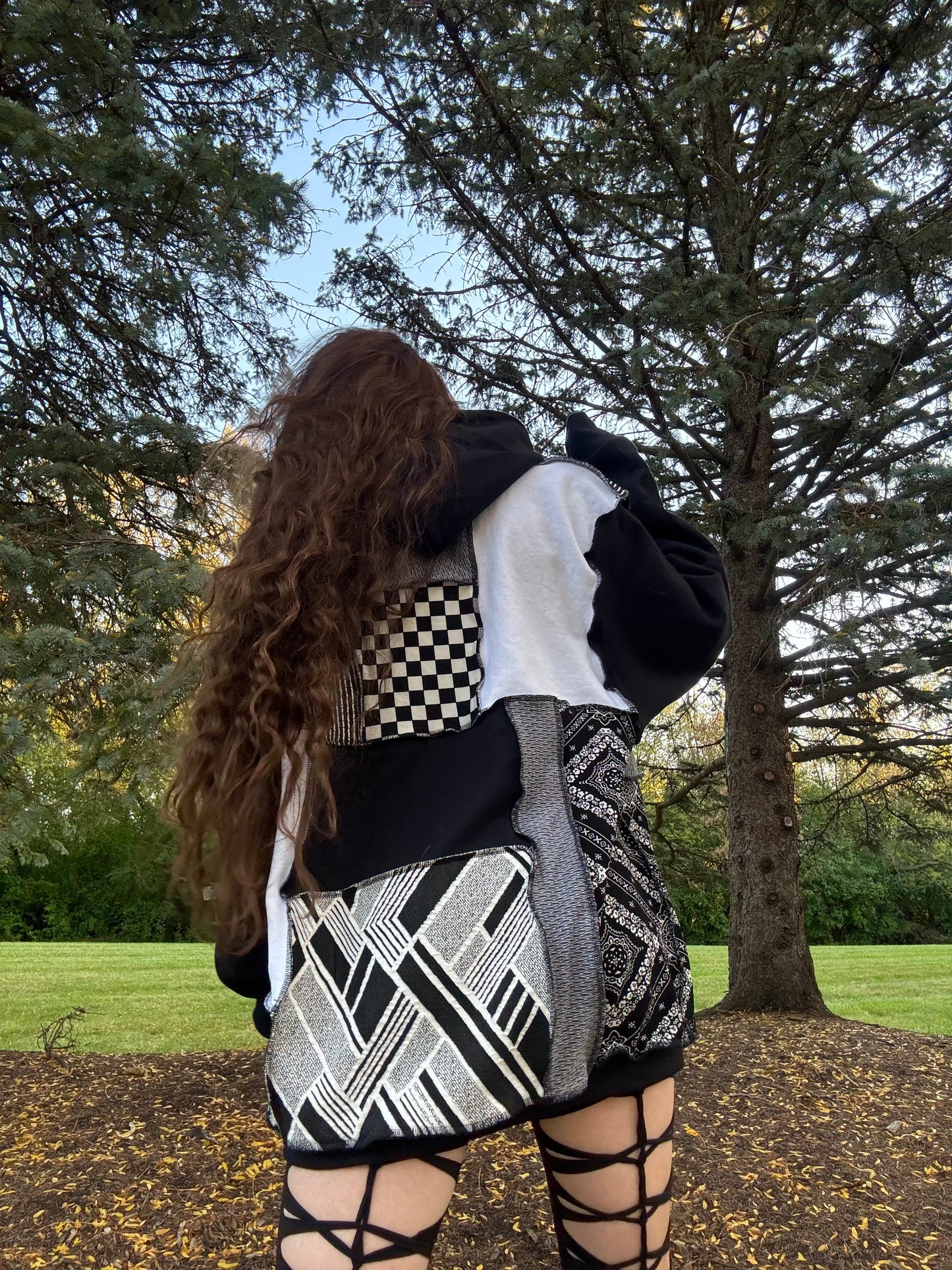 MONOCHROME PATCHWORK HOODIE