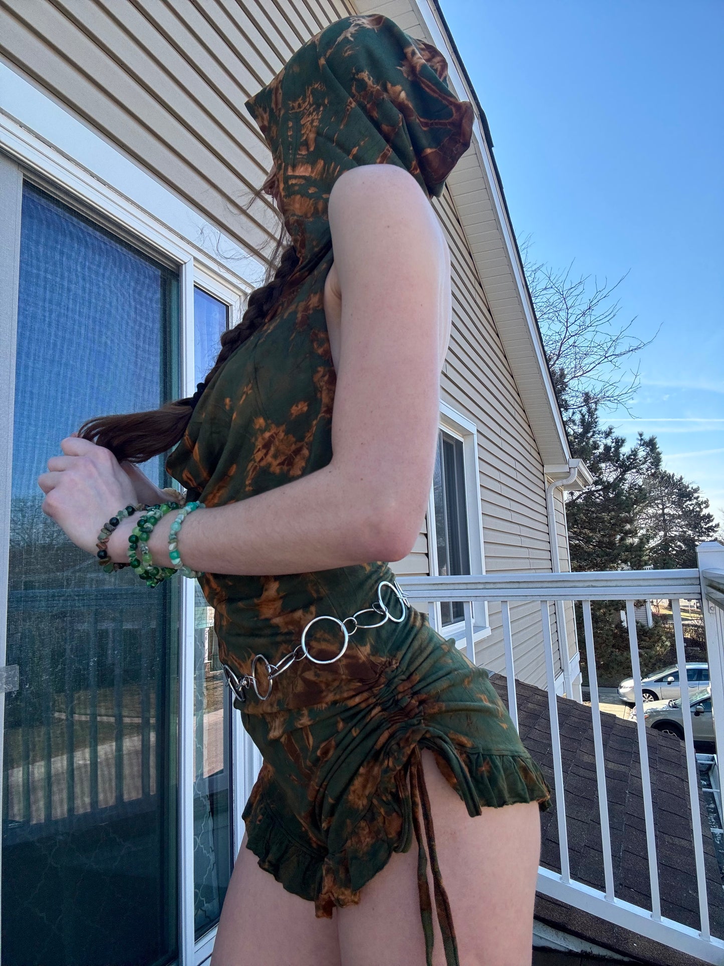 HOODED TIE DYE ROMPER