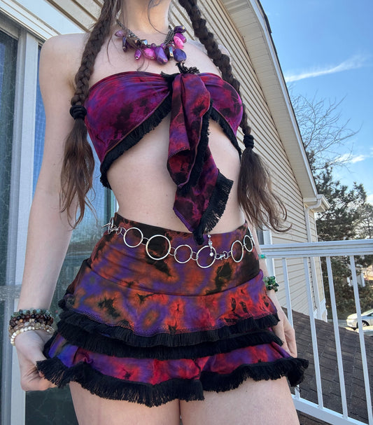 REWORKED TIE DYE 2 PIECE SKIRT SET