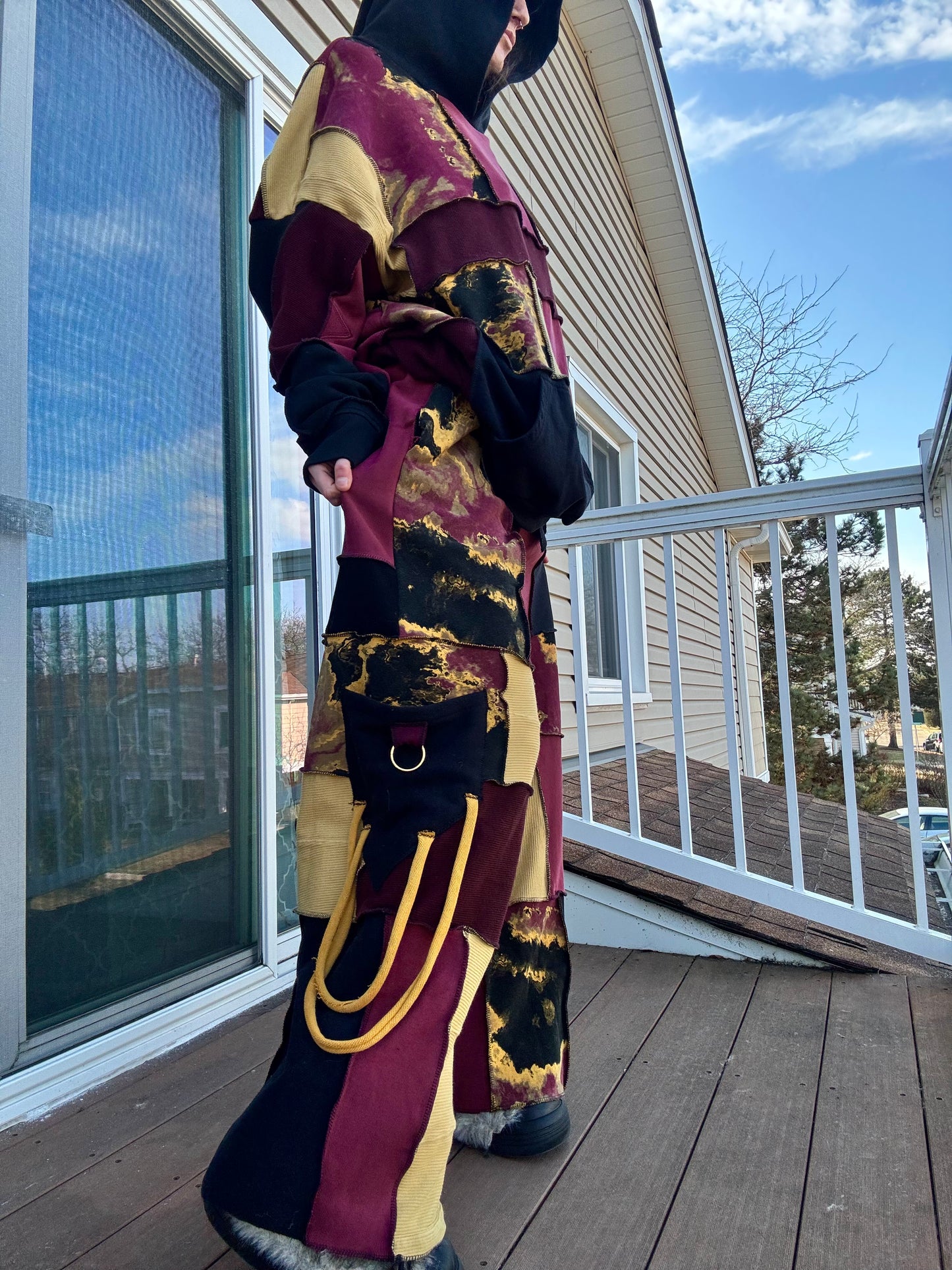 MARS UPCYCLED HOODIE + PANTS PATCHWORK SET