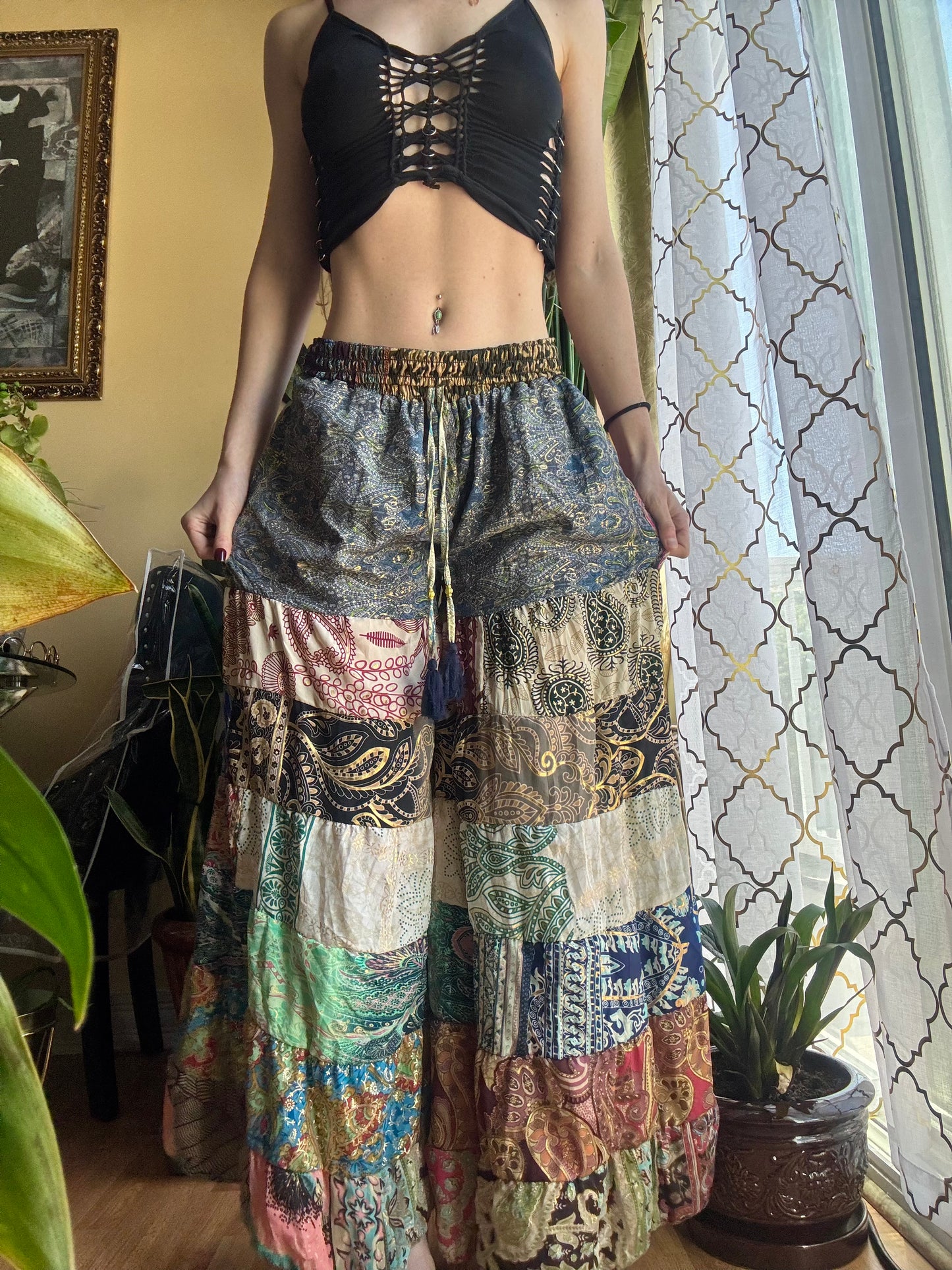 DARKER TONE FUNKY WIDE LEG BOHO PANTS