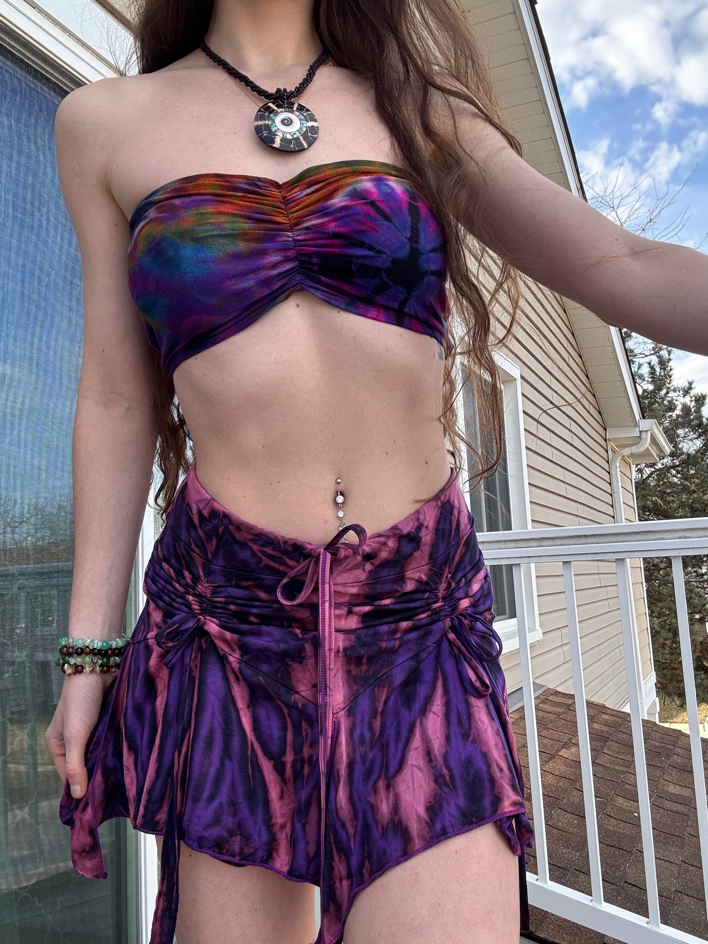 TIE DYE FESTIVAL STRAPPY FAIRY SKIRT
