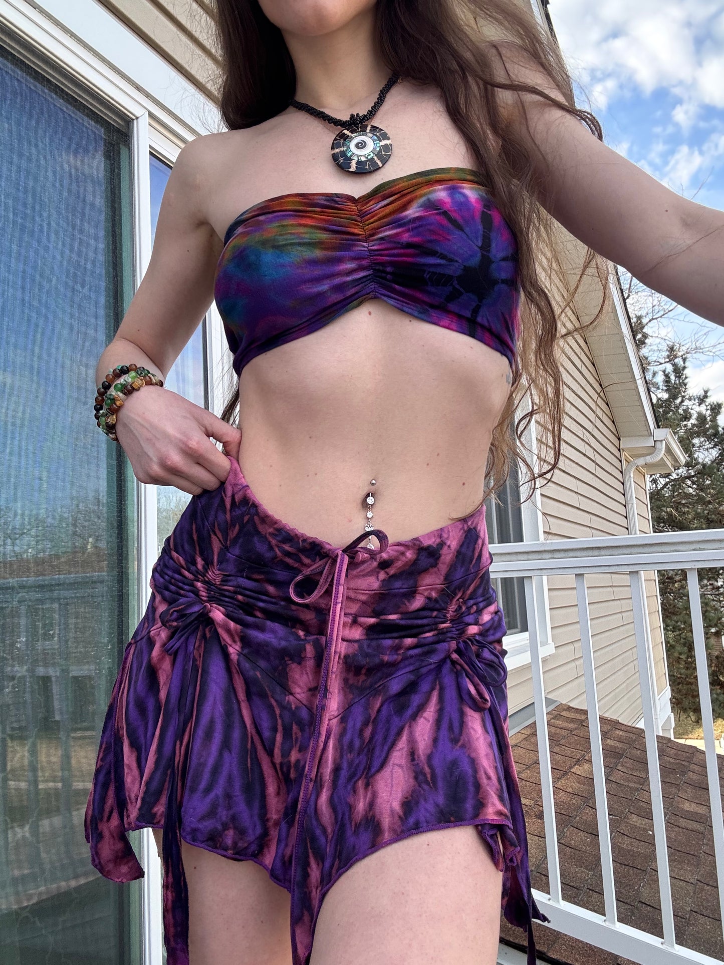 TIE DYE FESTIVAL STRAPPY FAIRY SKIRT