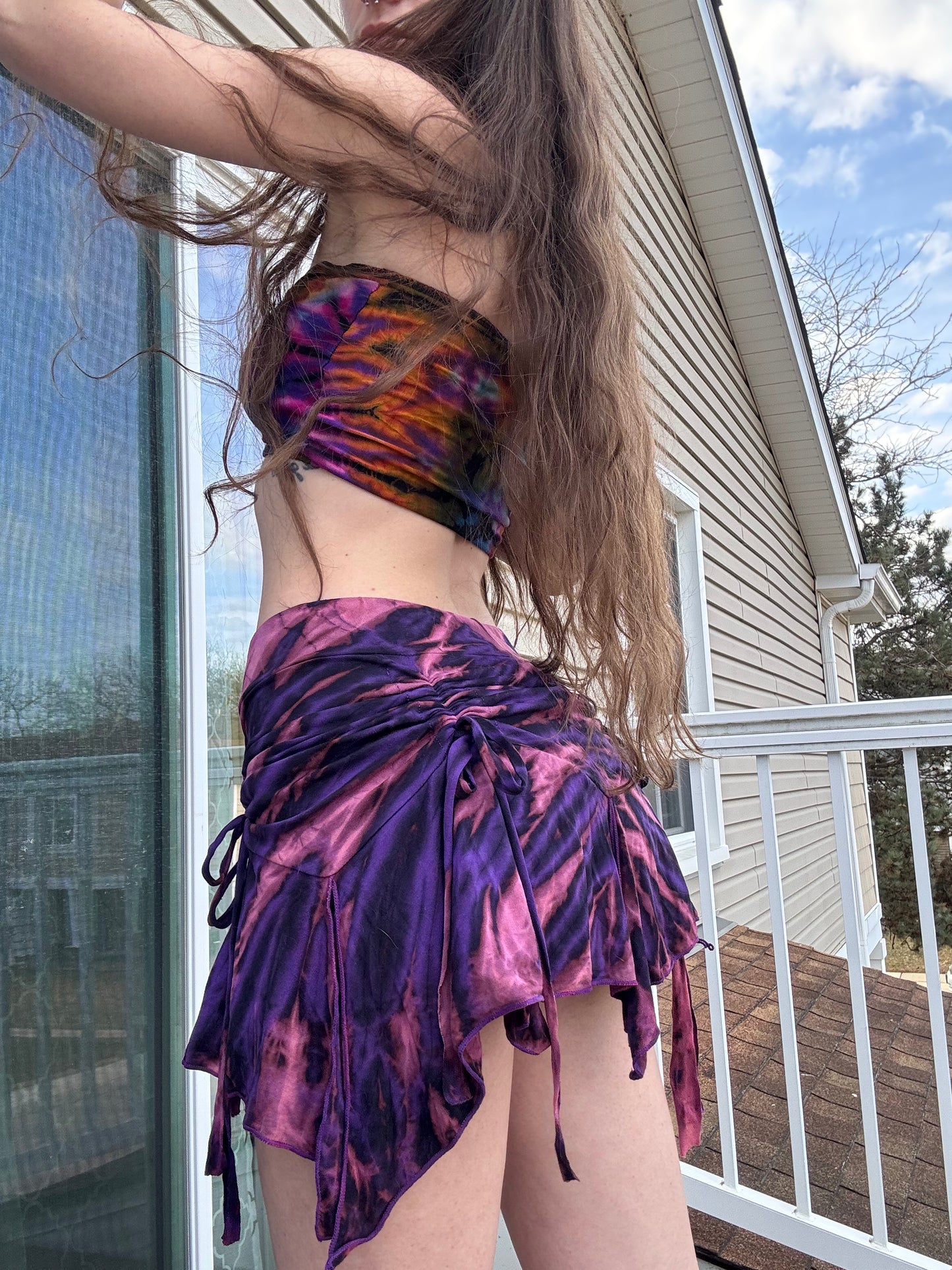 TIE DYE FESTIVAL STRAPPY FAIRY SKIRT