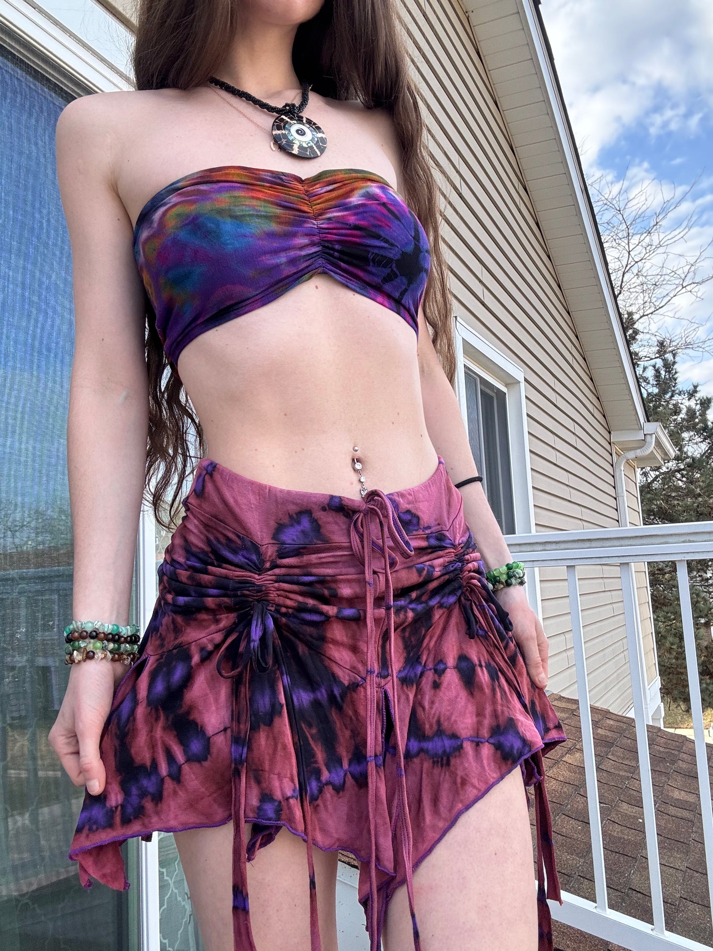 TIE DYE FESTIVAL STRAPPY FAIRY SKIRT