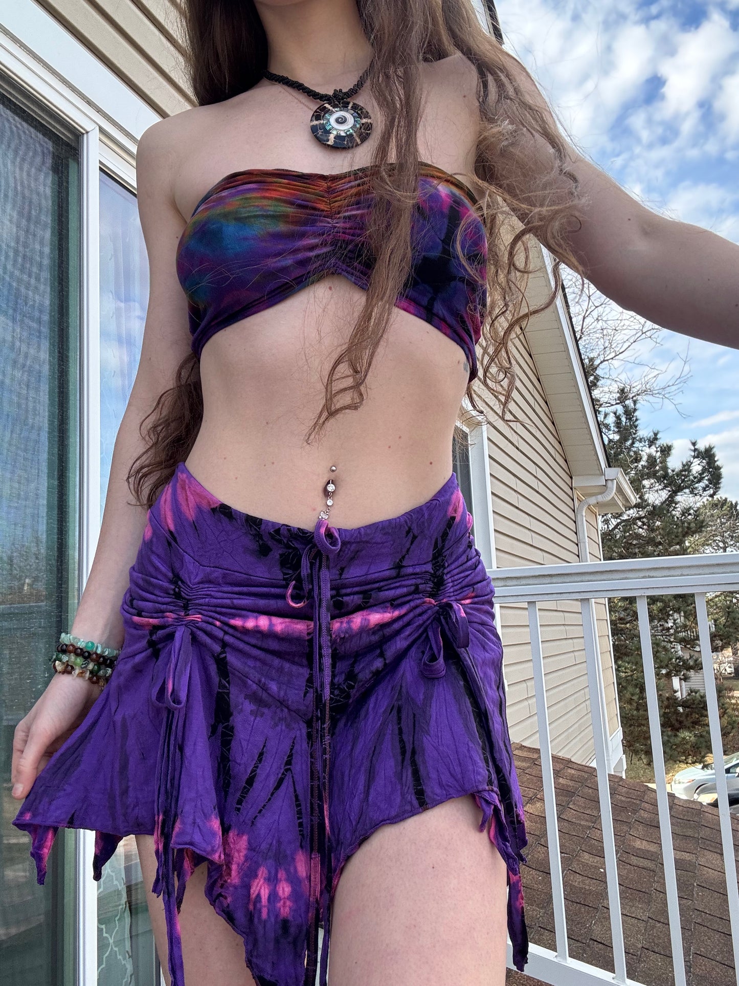 TIE DYE FESTIVAL STRAPPY FAIRY SKIRT