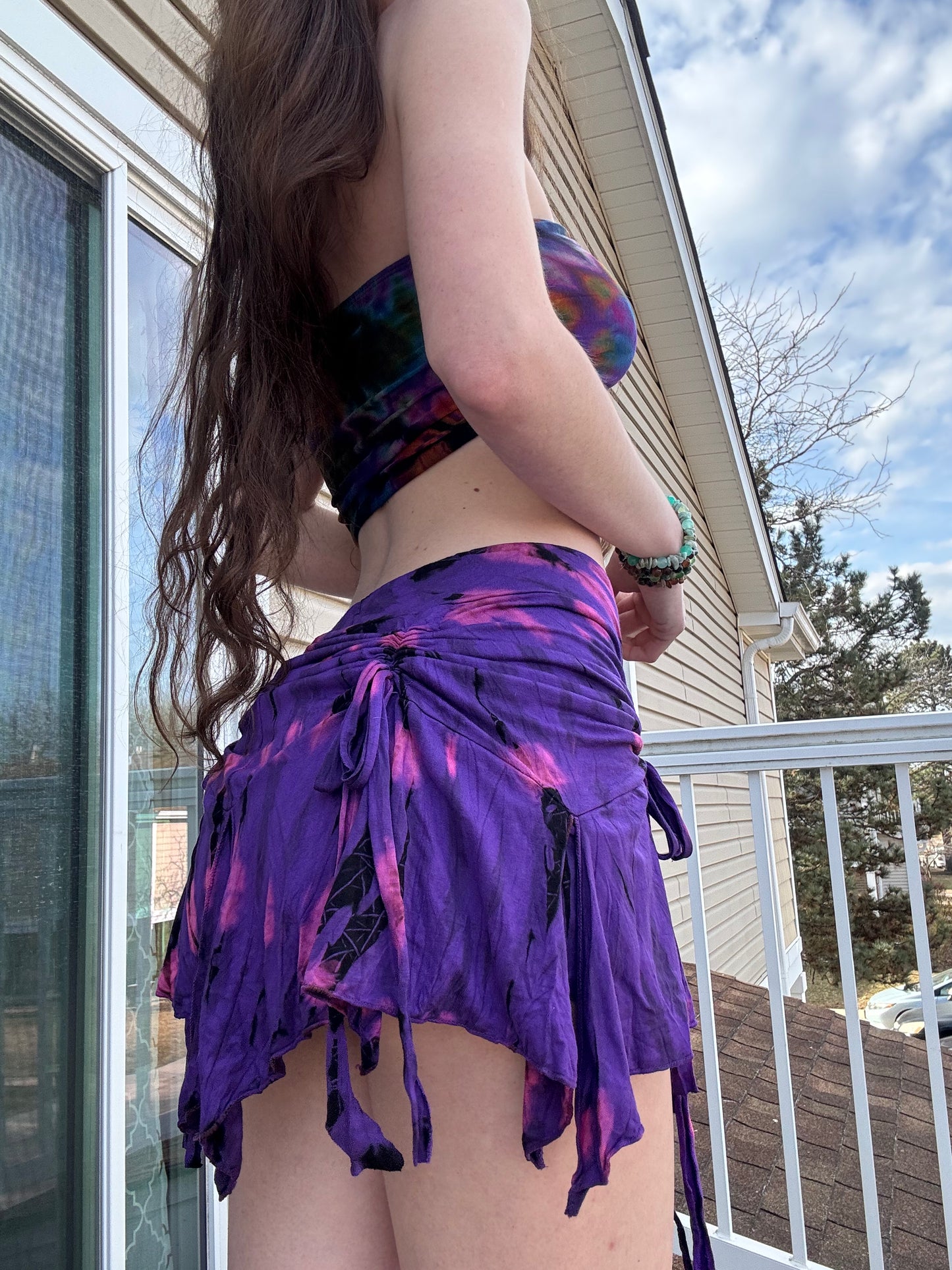 TIE DYE FESTIVAL STRAPPY FAIRY SKIRT