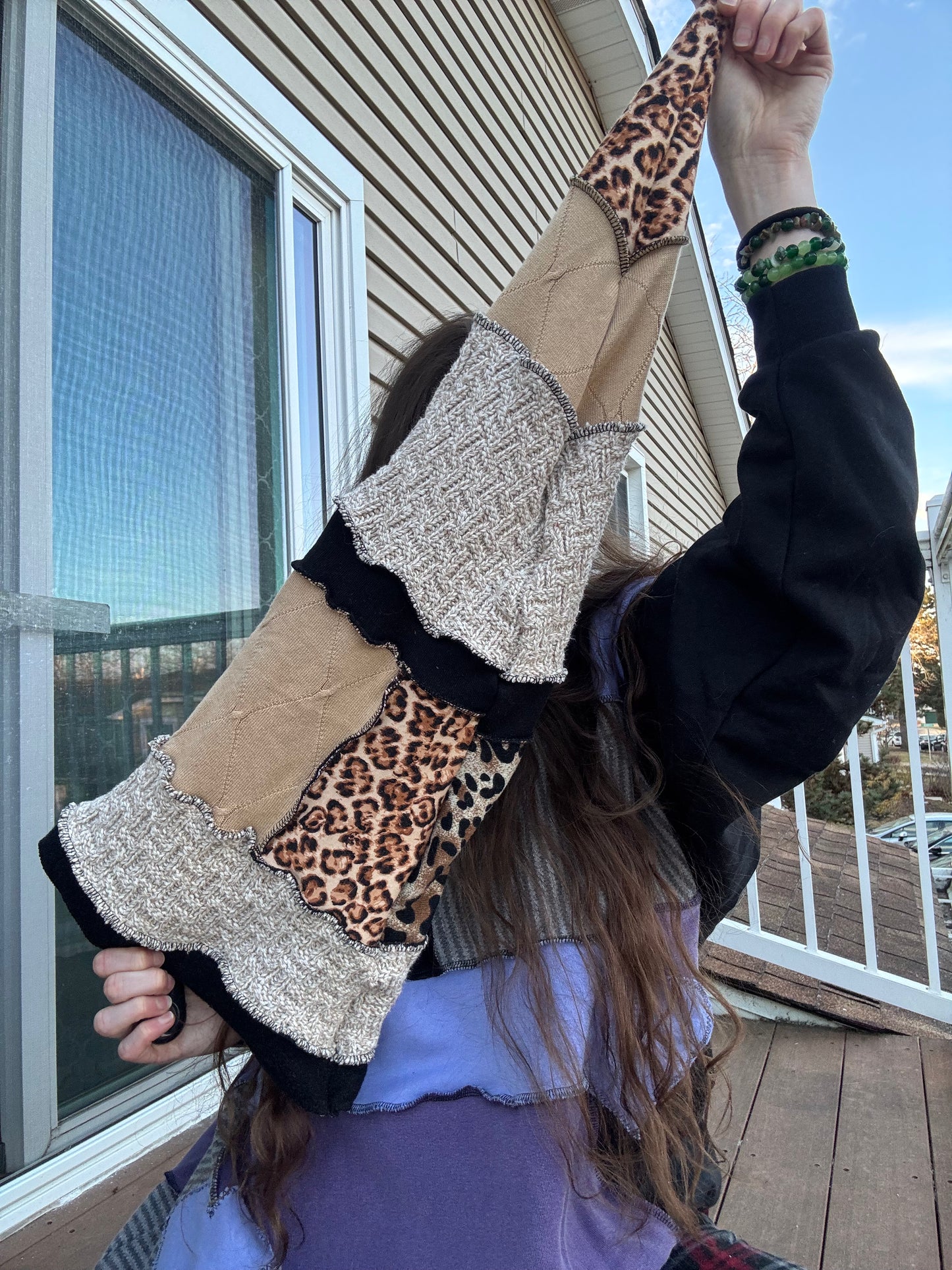 ANIMAL PRINT UPCYCLED PIXIE CAT HAT