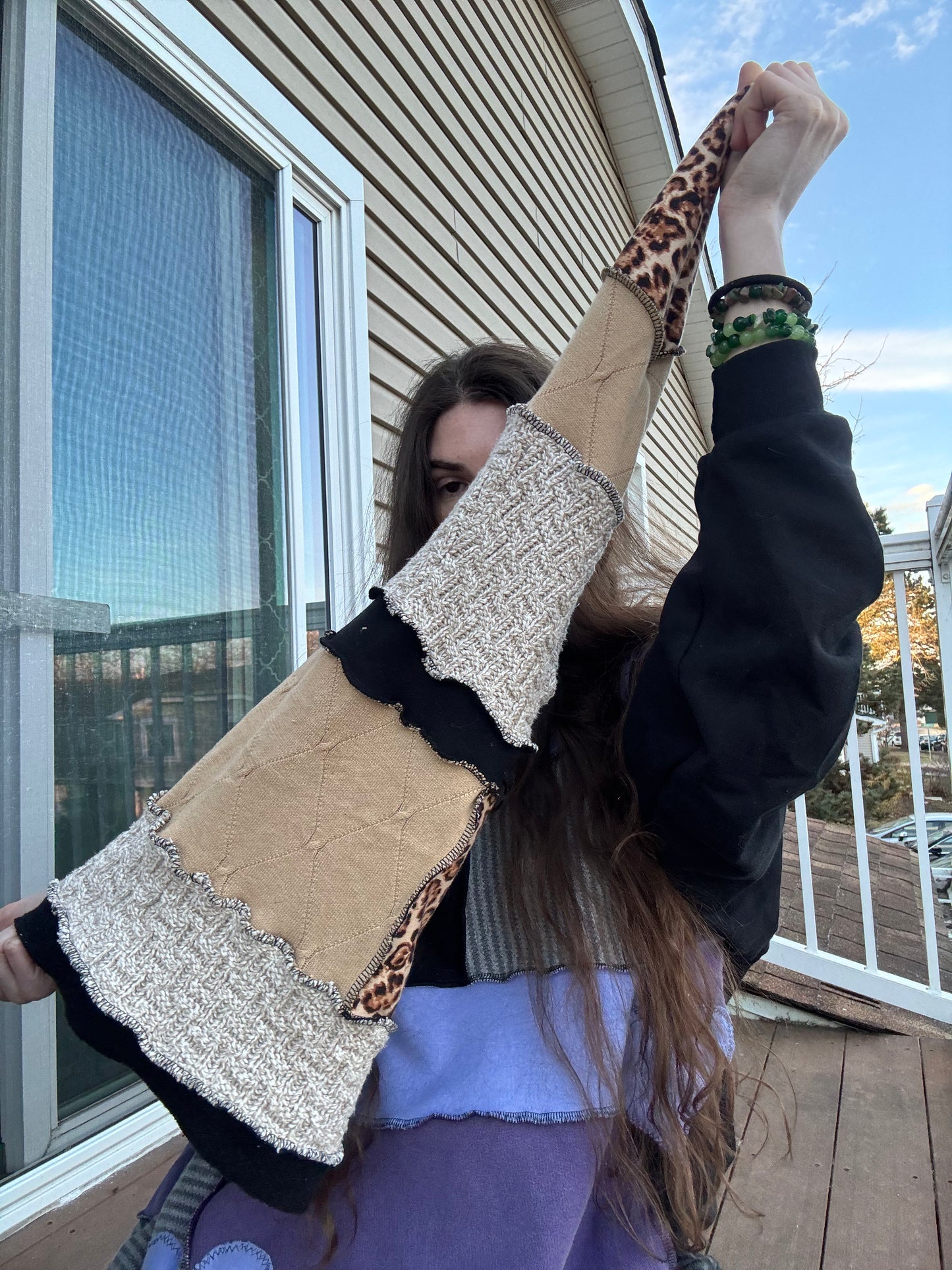 ANIMAL PRINT UPCYCLED PIXIE CAT HAT