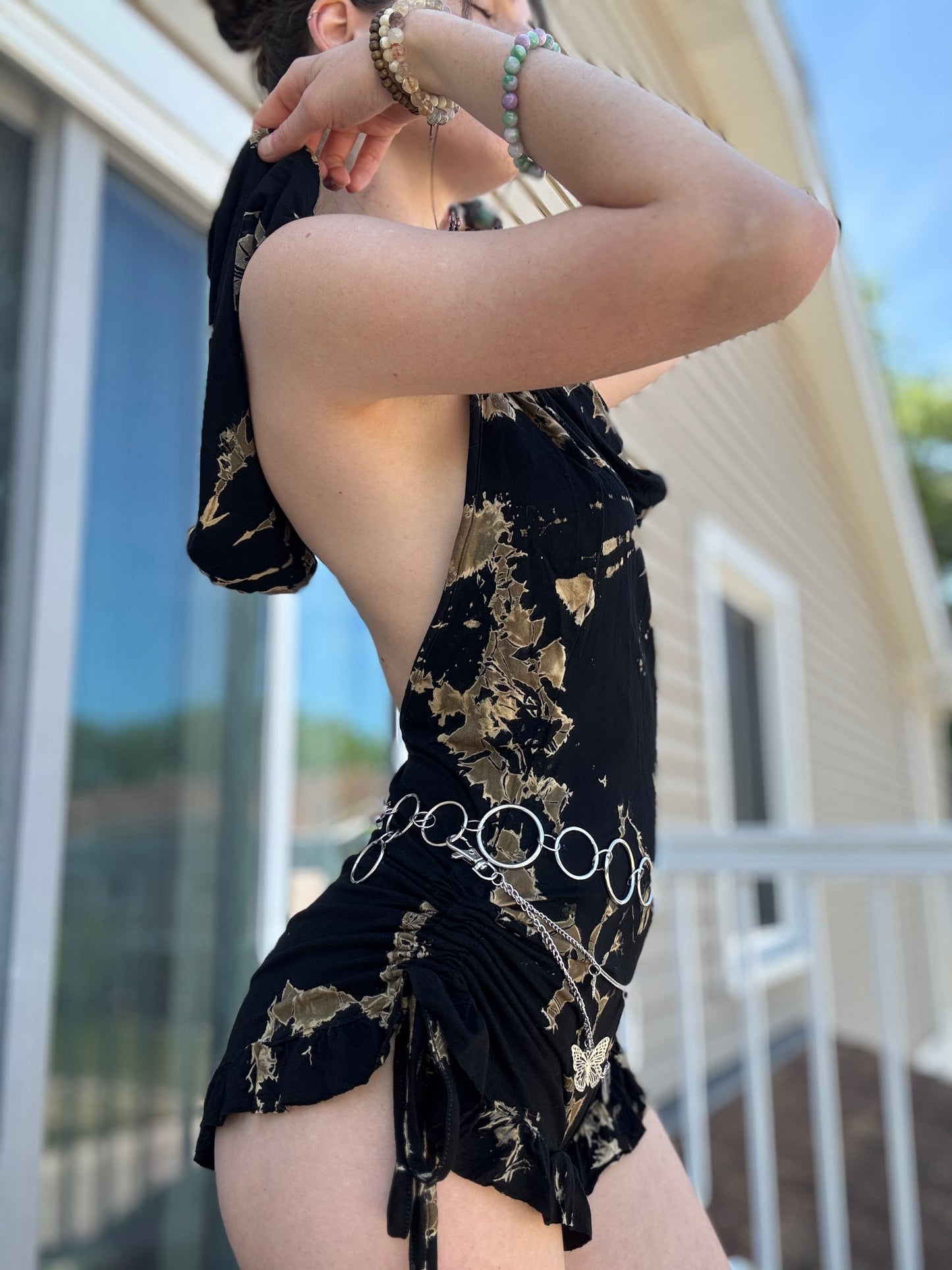 HOODED TIE DYE FAIRY ROMPER