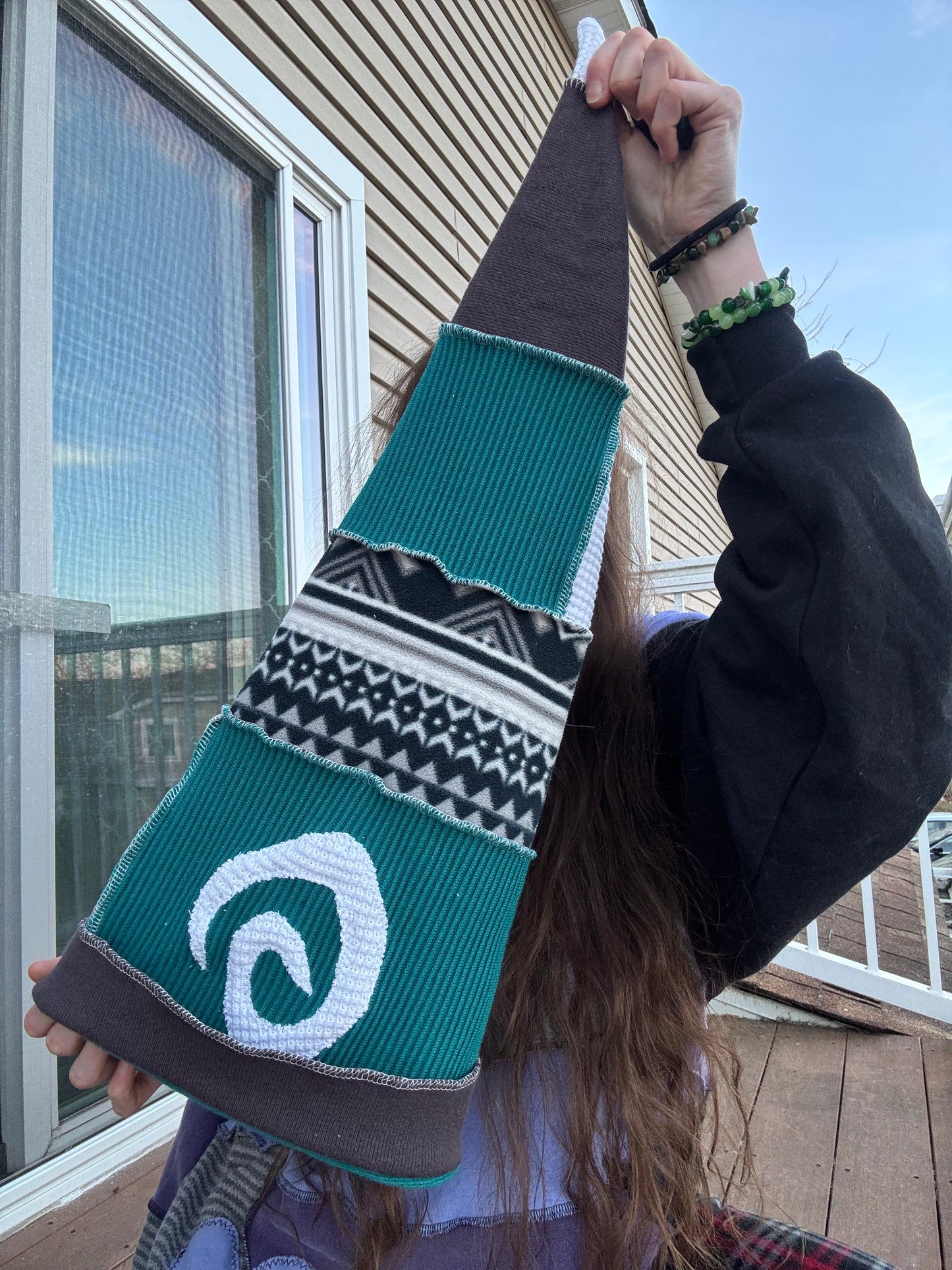 TEAL UPCYCLED PIXIE CAT HAT