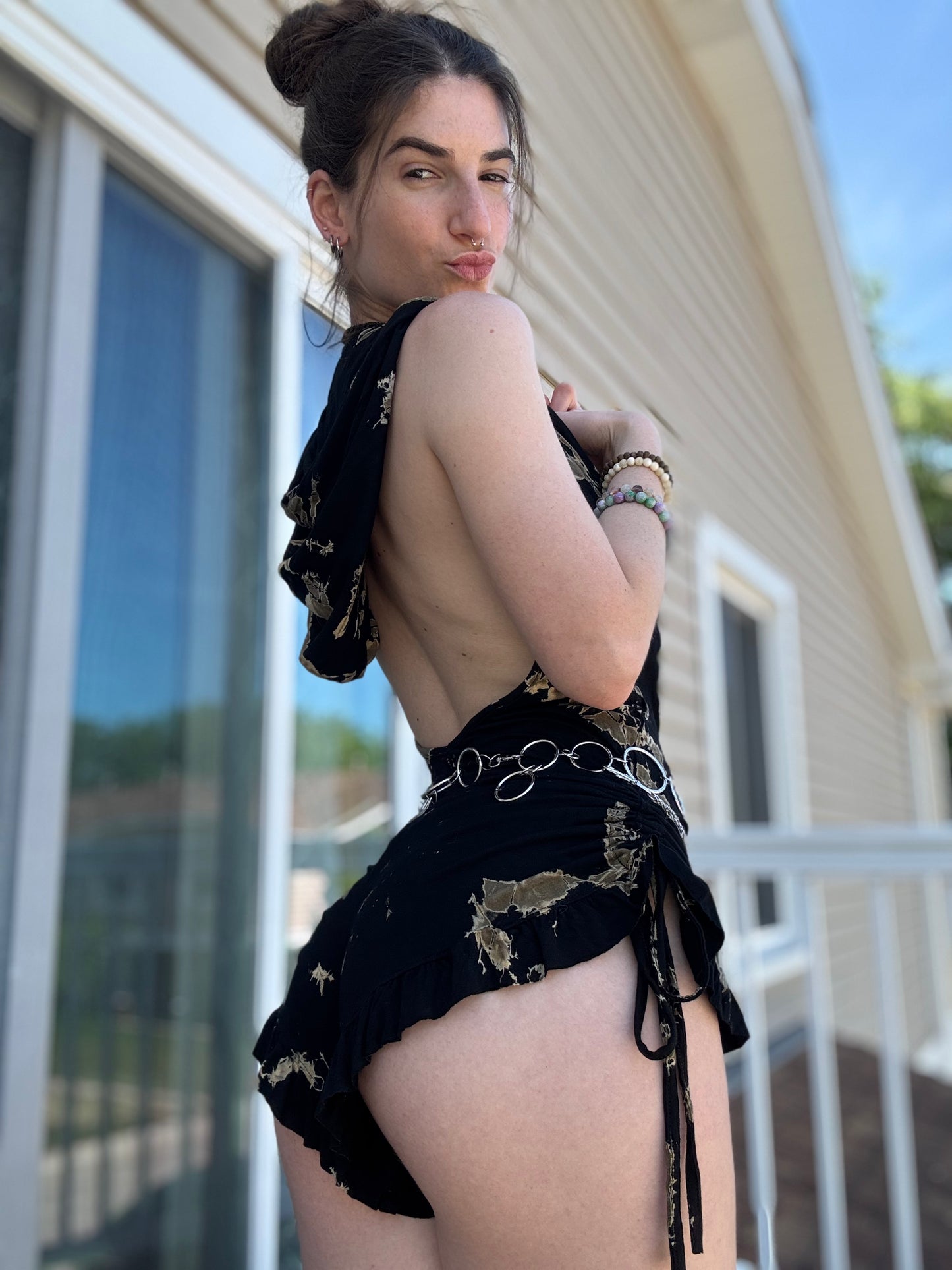 HOODED TIE DYE FAIRY ROMPER