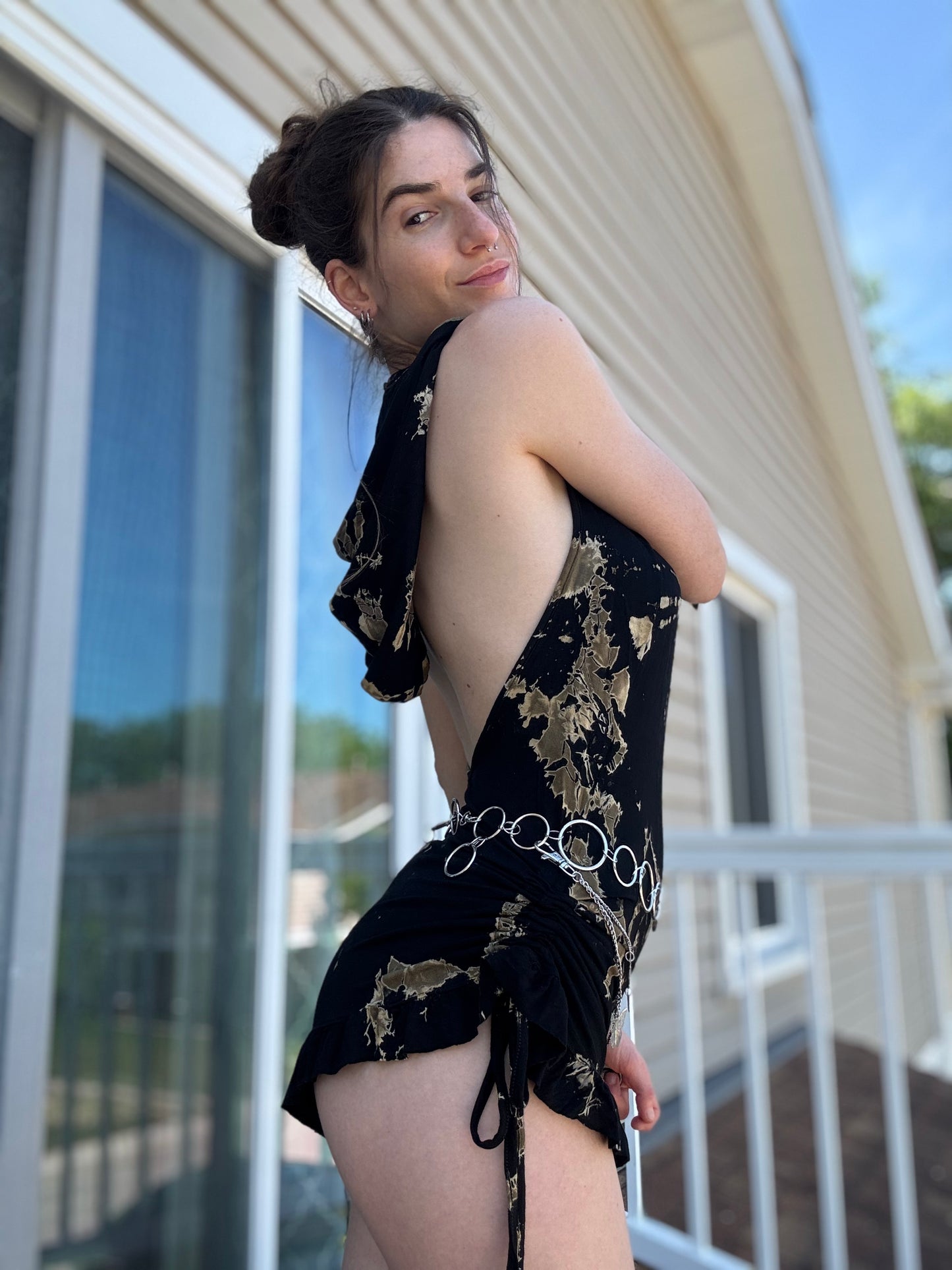 HOODED TIE DYE FAIRY ROMPER