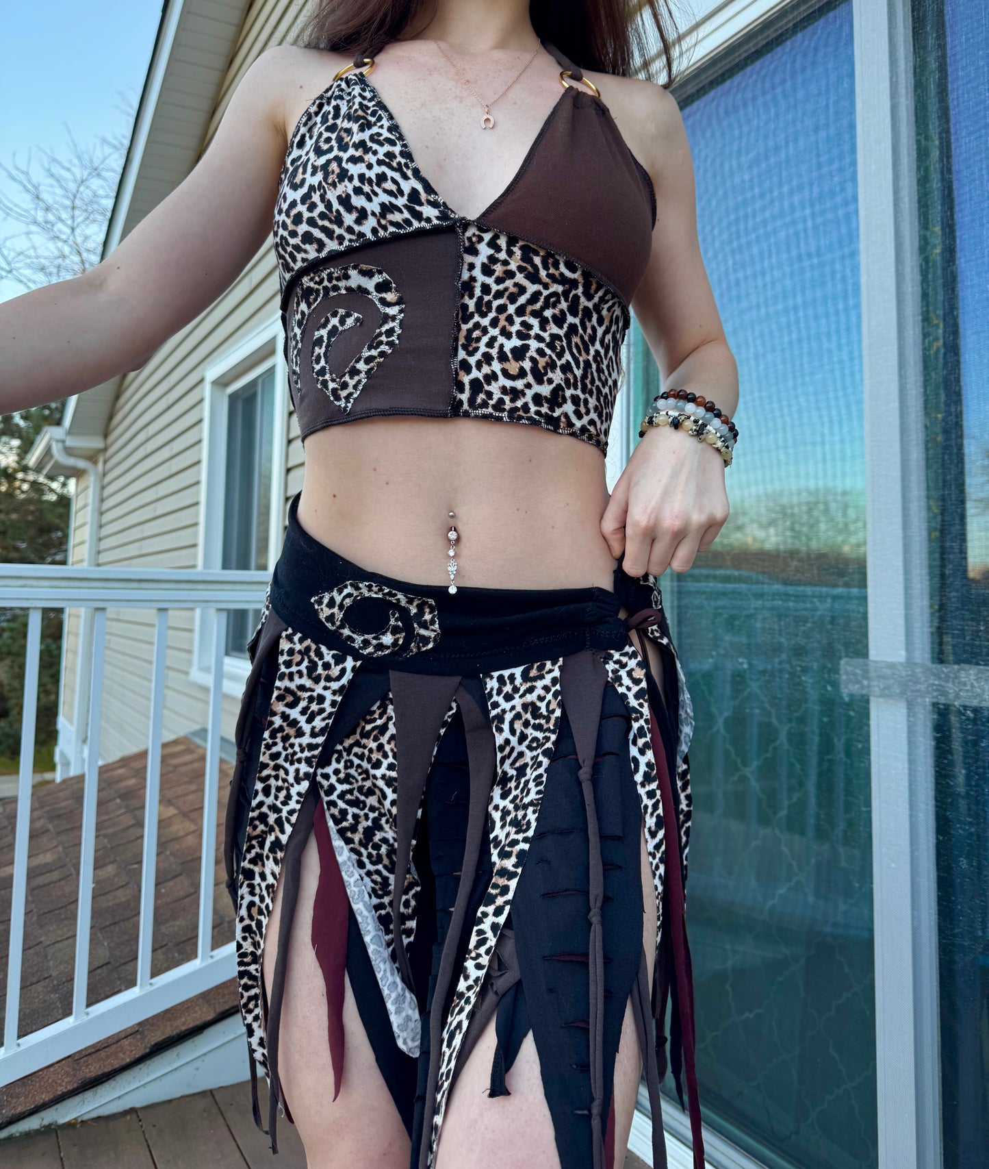 CHEETAH 2 PIECE UPCYCLED FAIRY SKIRT SET