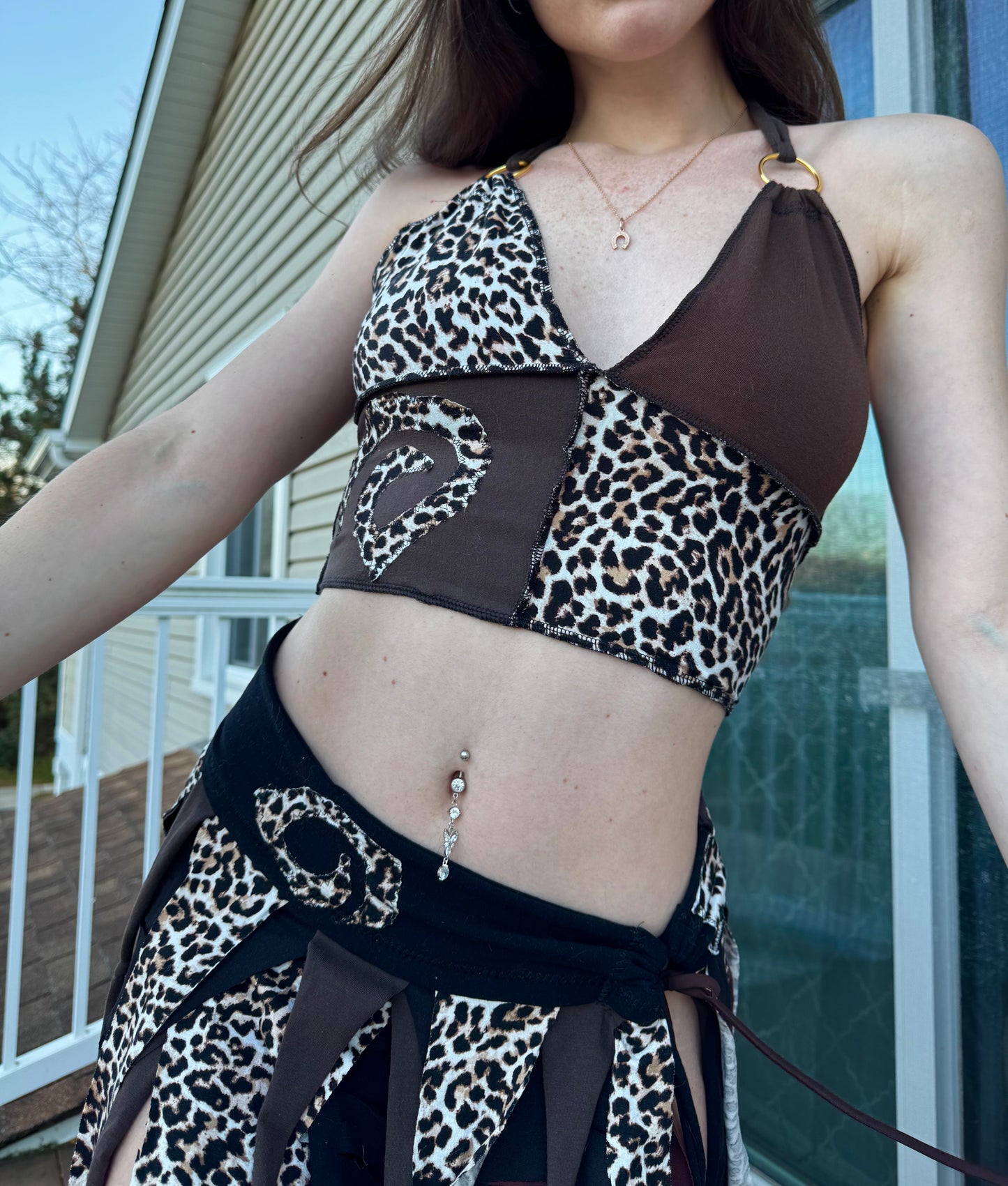 CHEETAH 2 PIECE UPCYCLED FAIRY SKIRT SET