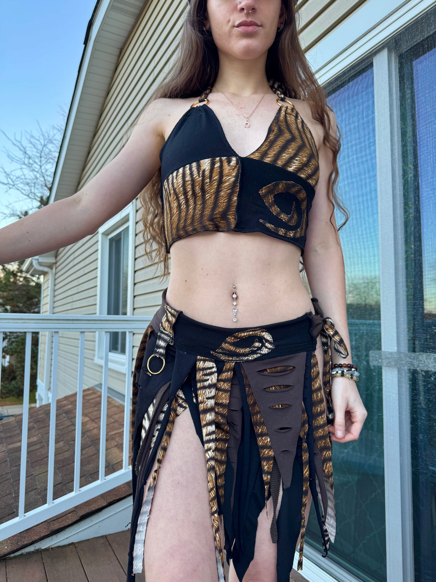 TIGER 2 PIECE UPCYCLED FAIRY SKIRT SET