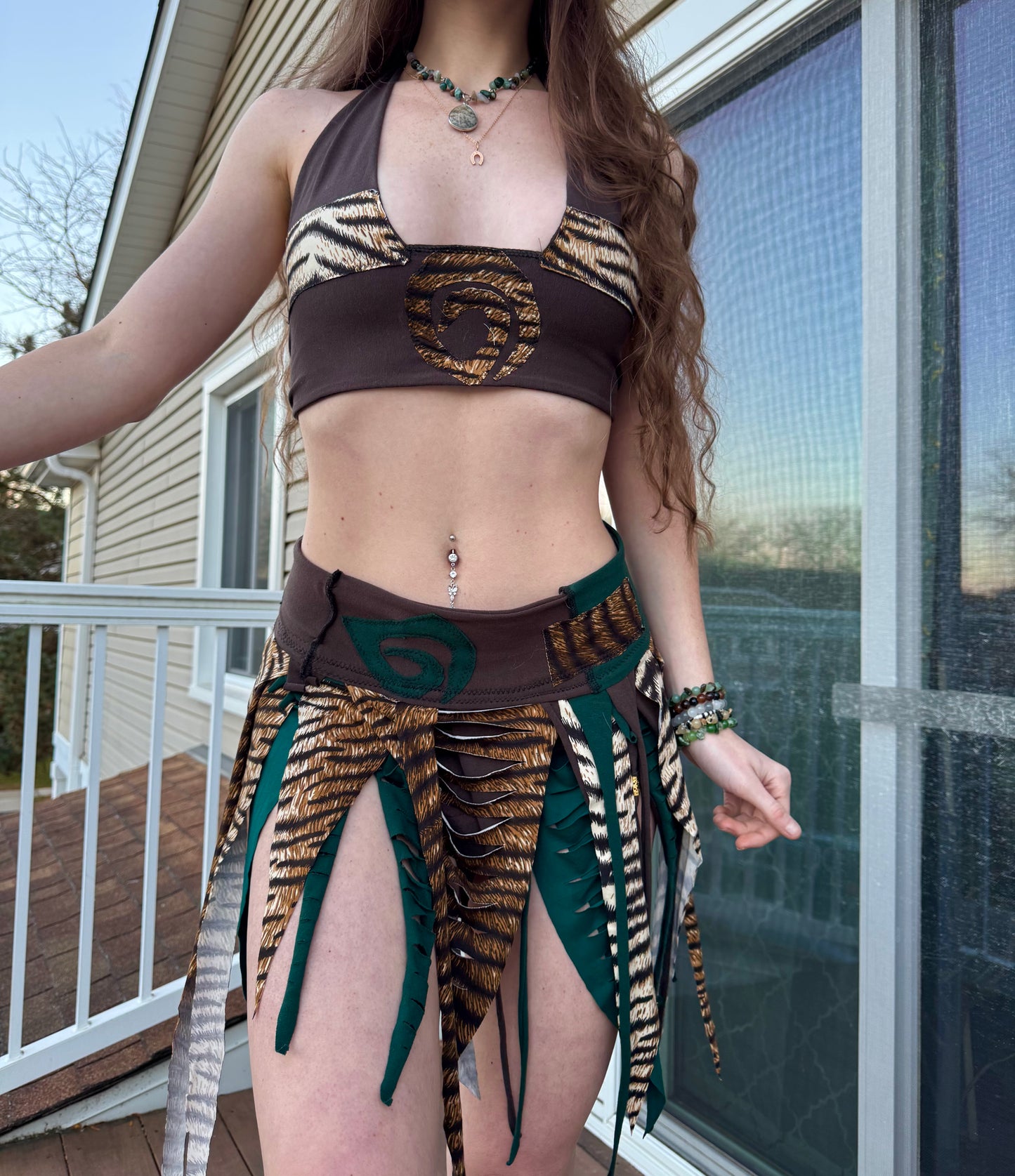 FOREST KITTY 2 PIECE UPCYCLED FAIRY SKIRT SET