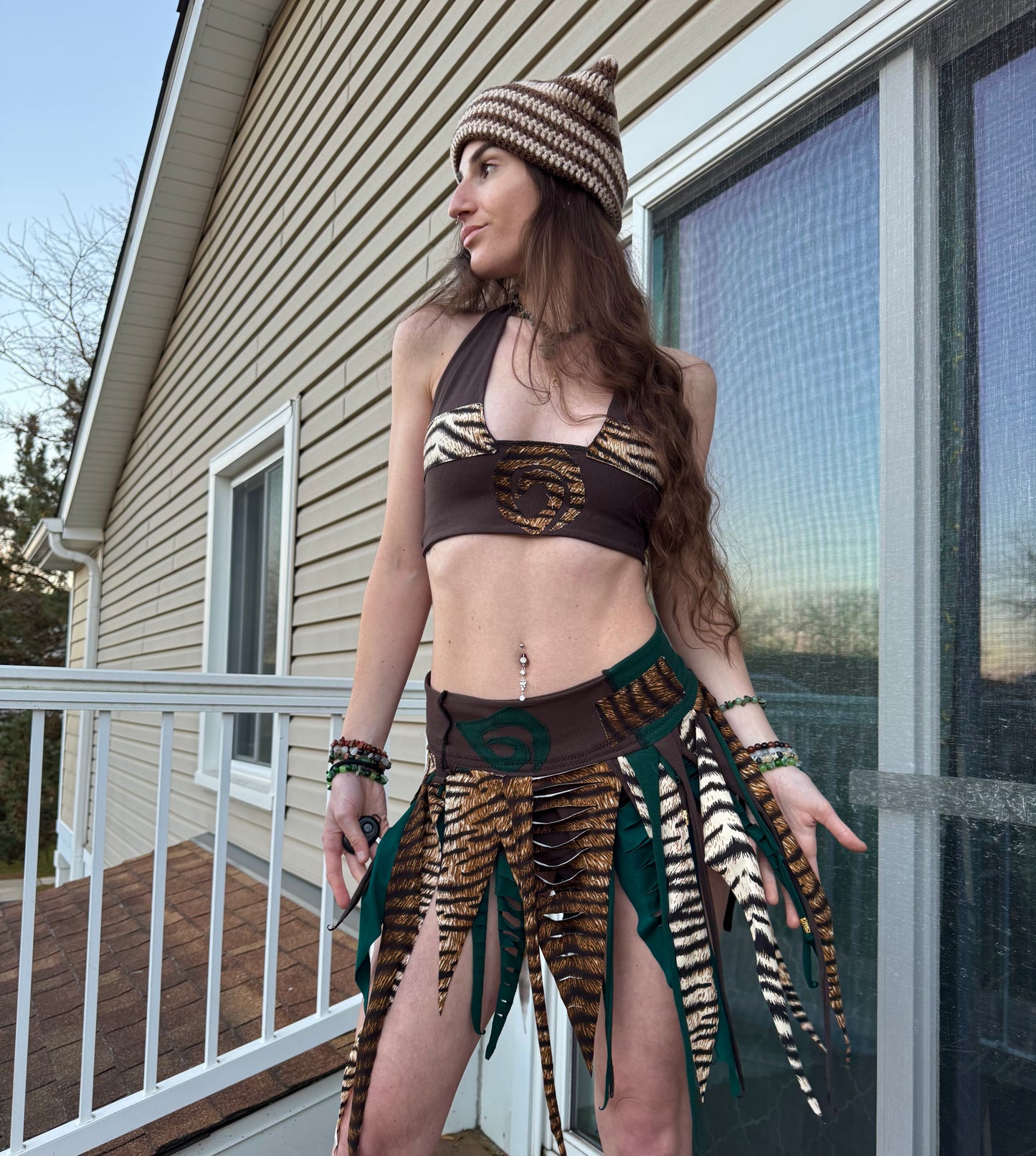 FOREST KITTY 2 PIECE UPCYCLED FAIRY SKIRT SET