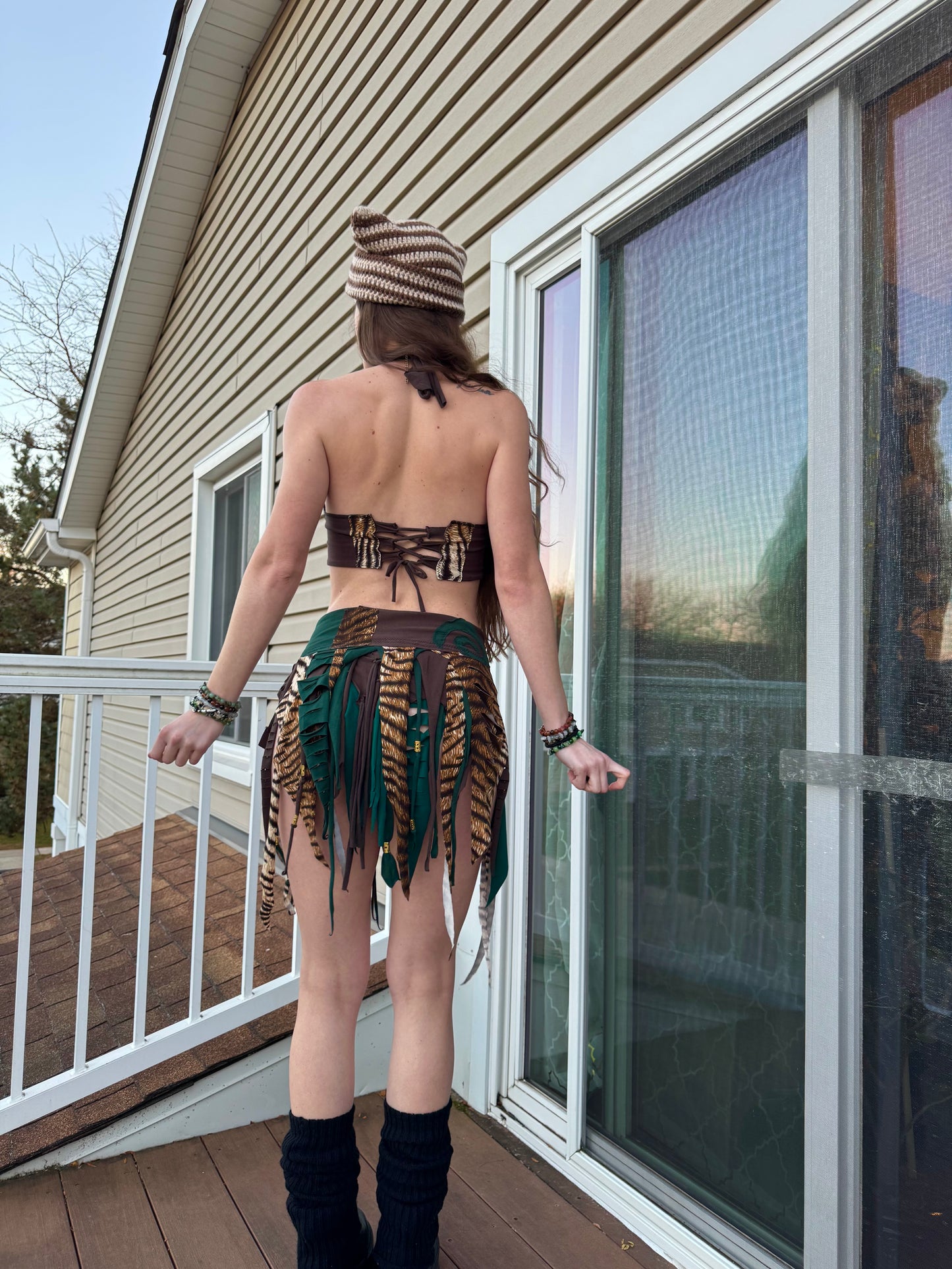 FOREST KITTY 2 PIECE UPCYCLED FAIRY SKIRT SET