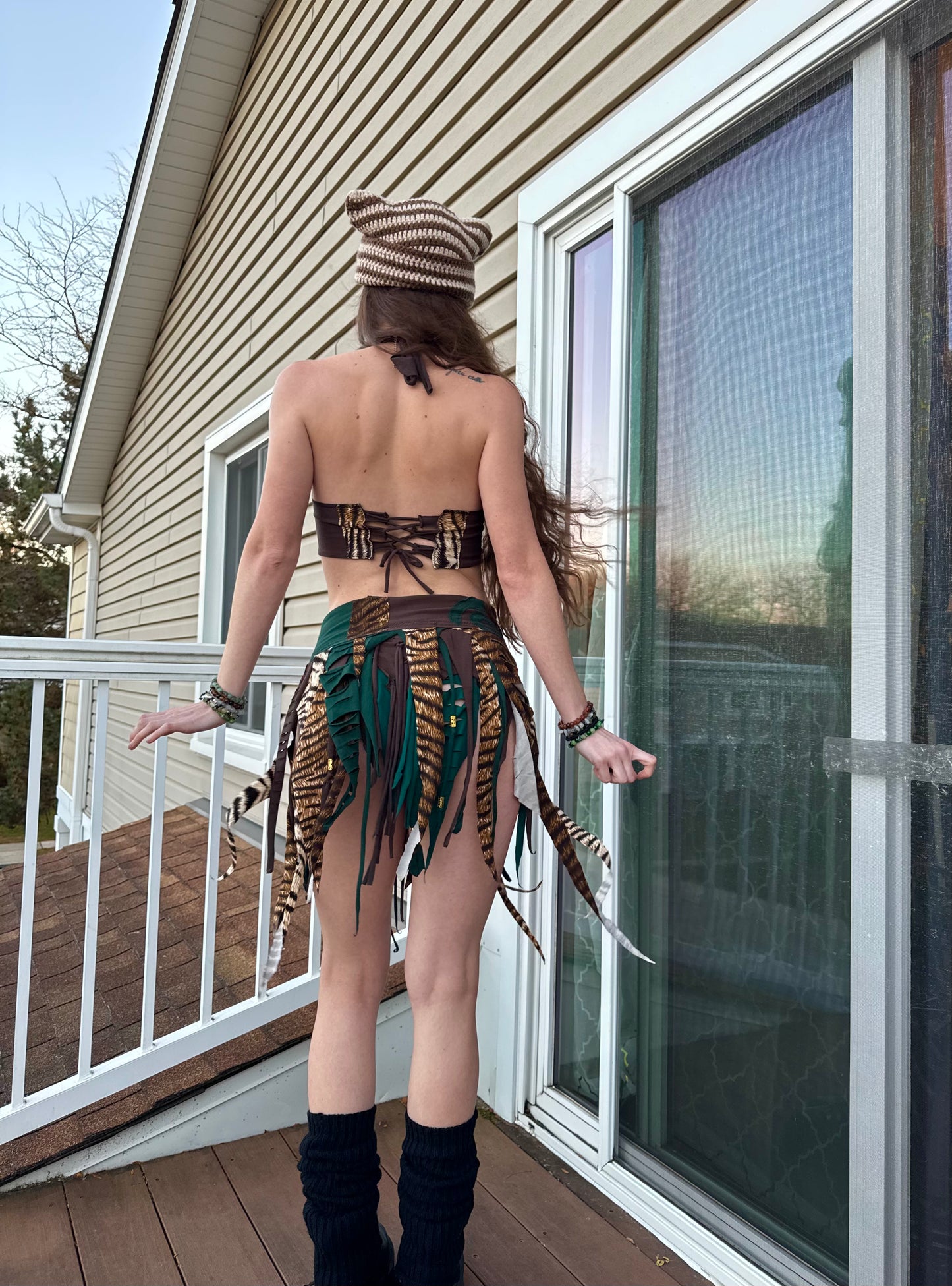 FOREST KITTY 2 PIECE UPCYCLED FAIRY SKIRT SET