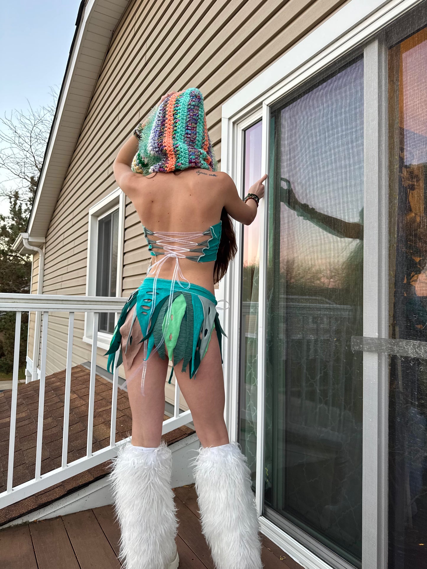 AQUA 2 PIECE UPCYCLED FAIRY SKIRT SET