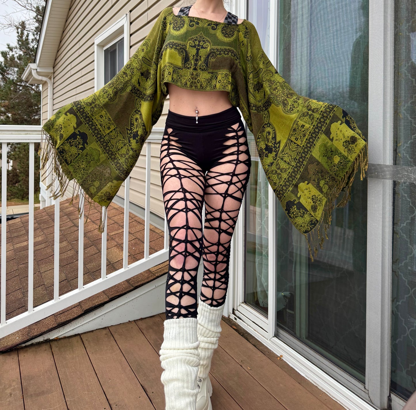 Black buttery soft braided leggingss