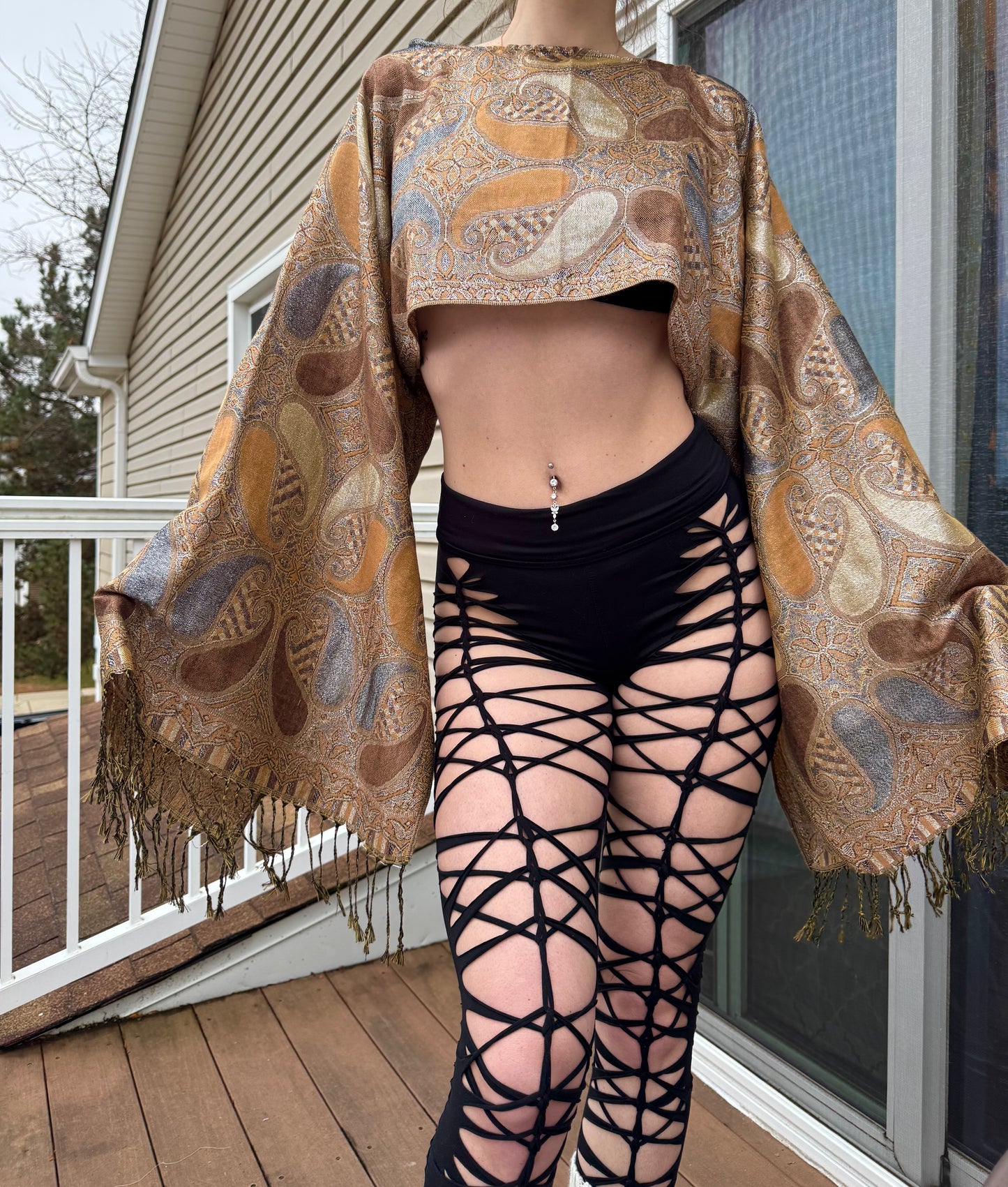 LIGHT BROWN PASHMINA TOP