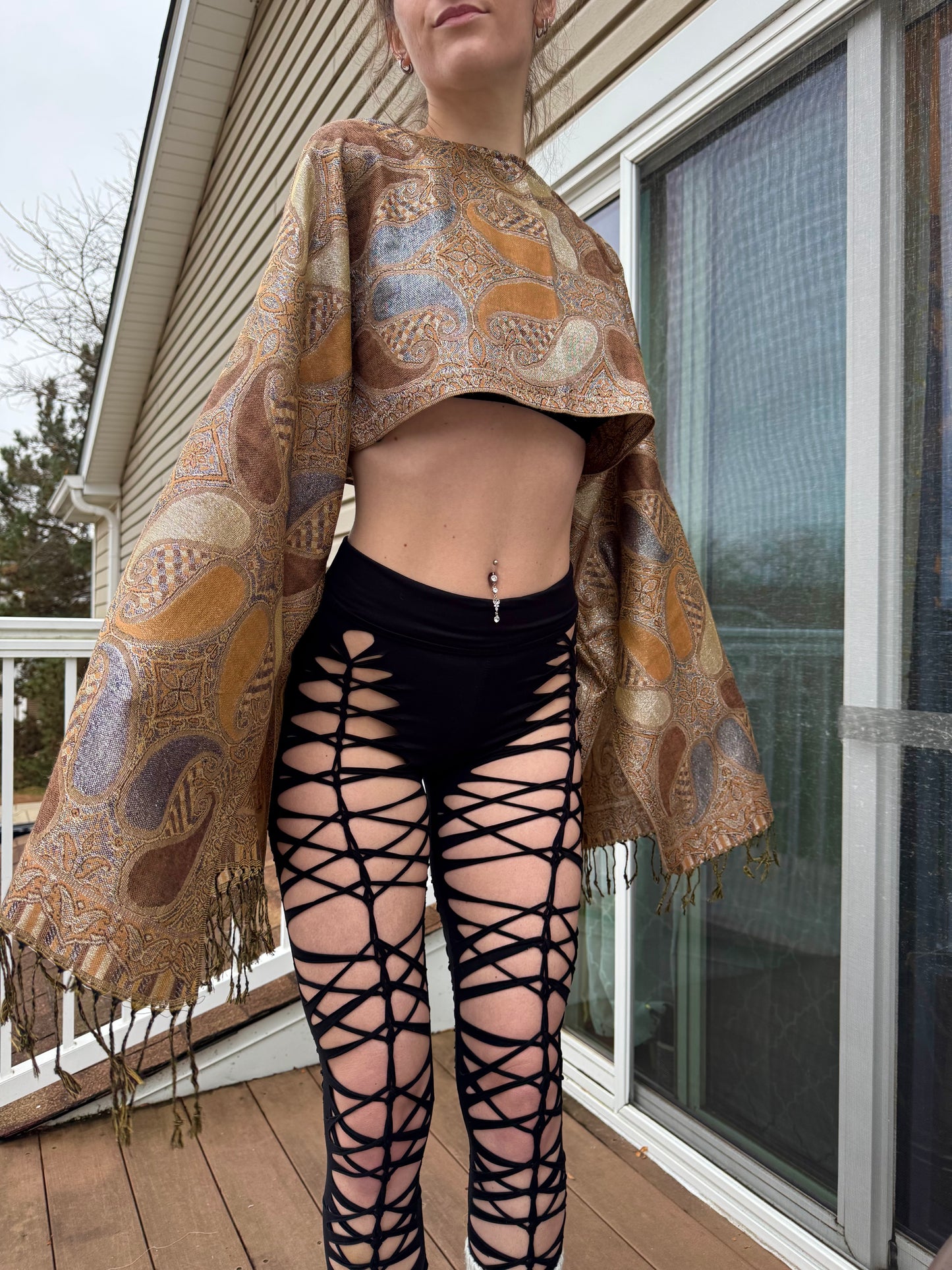 LIGHT BROWN PASHMINA TOP