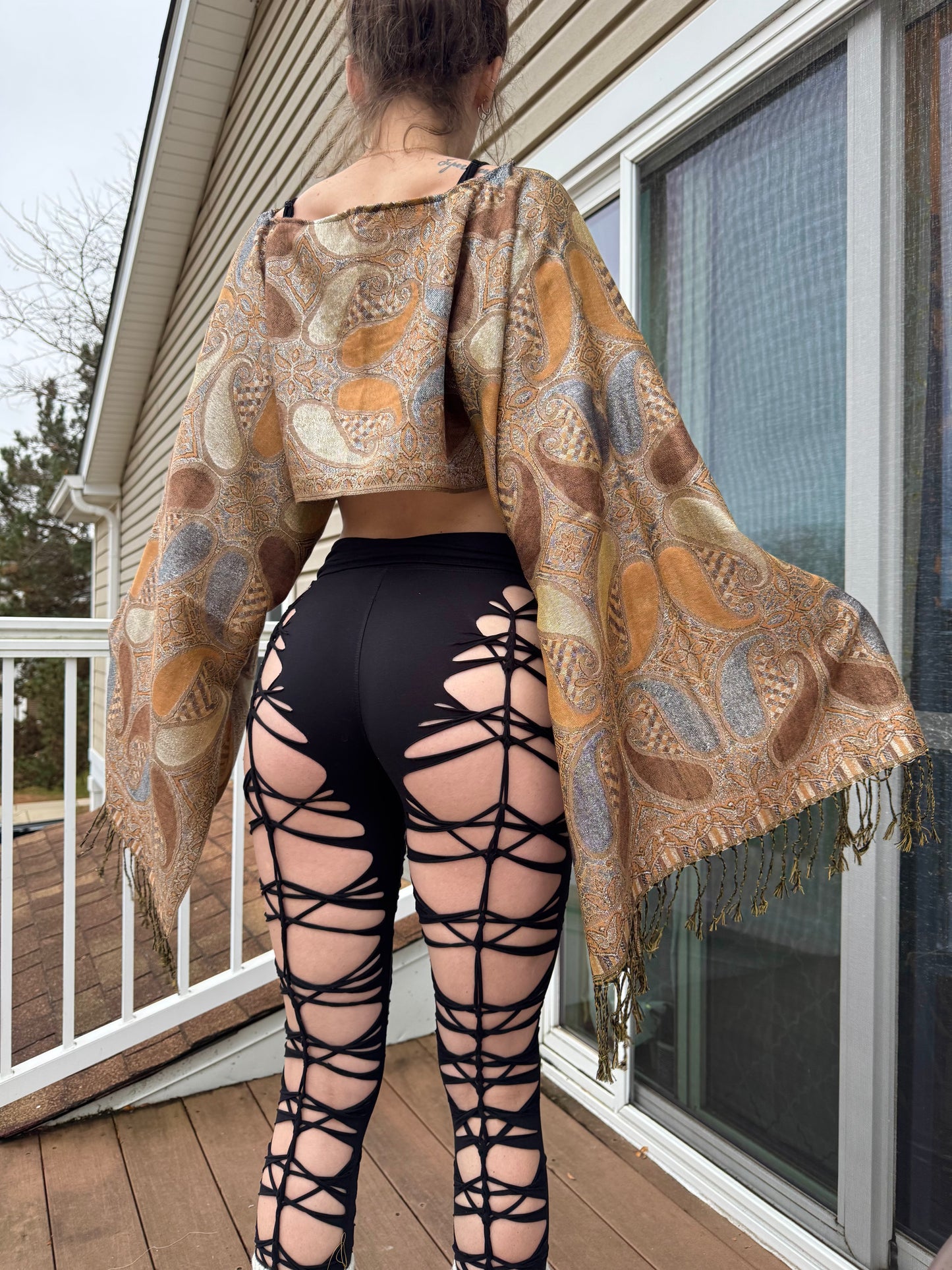 LIGHT BROWN PASHMINA TOP