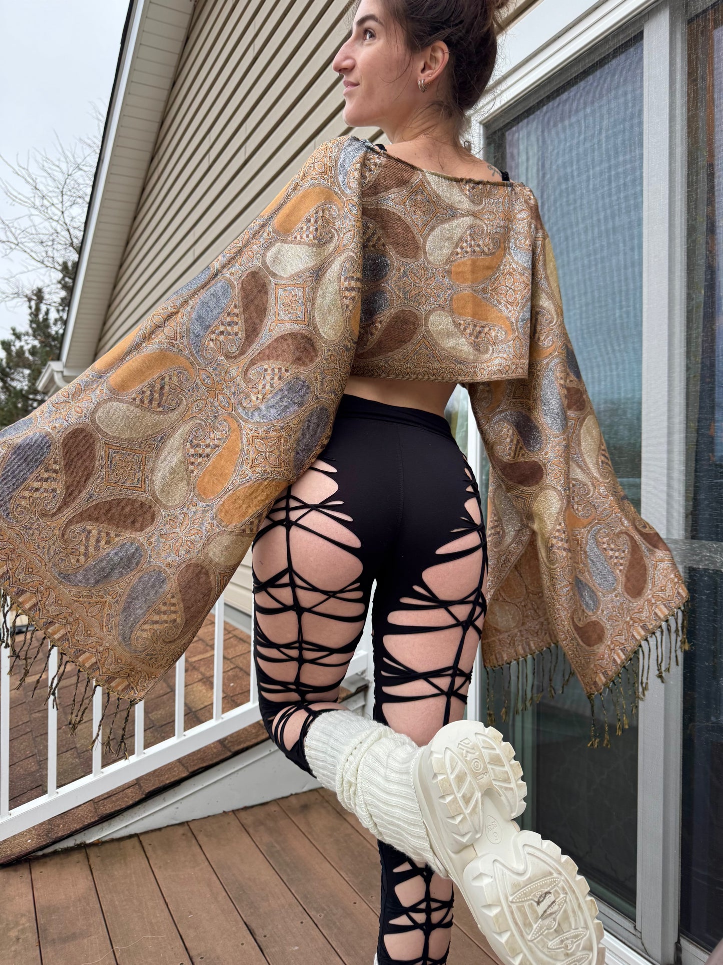 LIGHT BROWN PASHMINA TOP