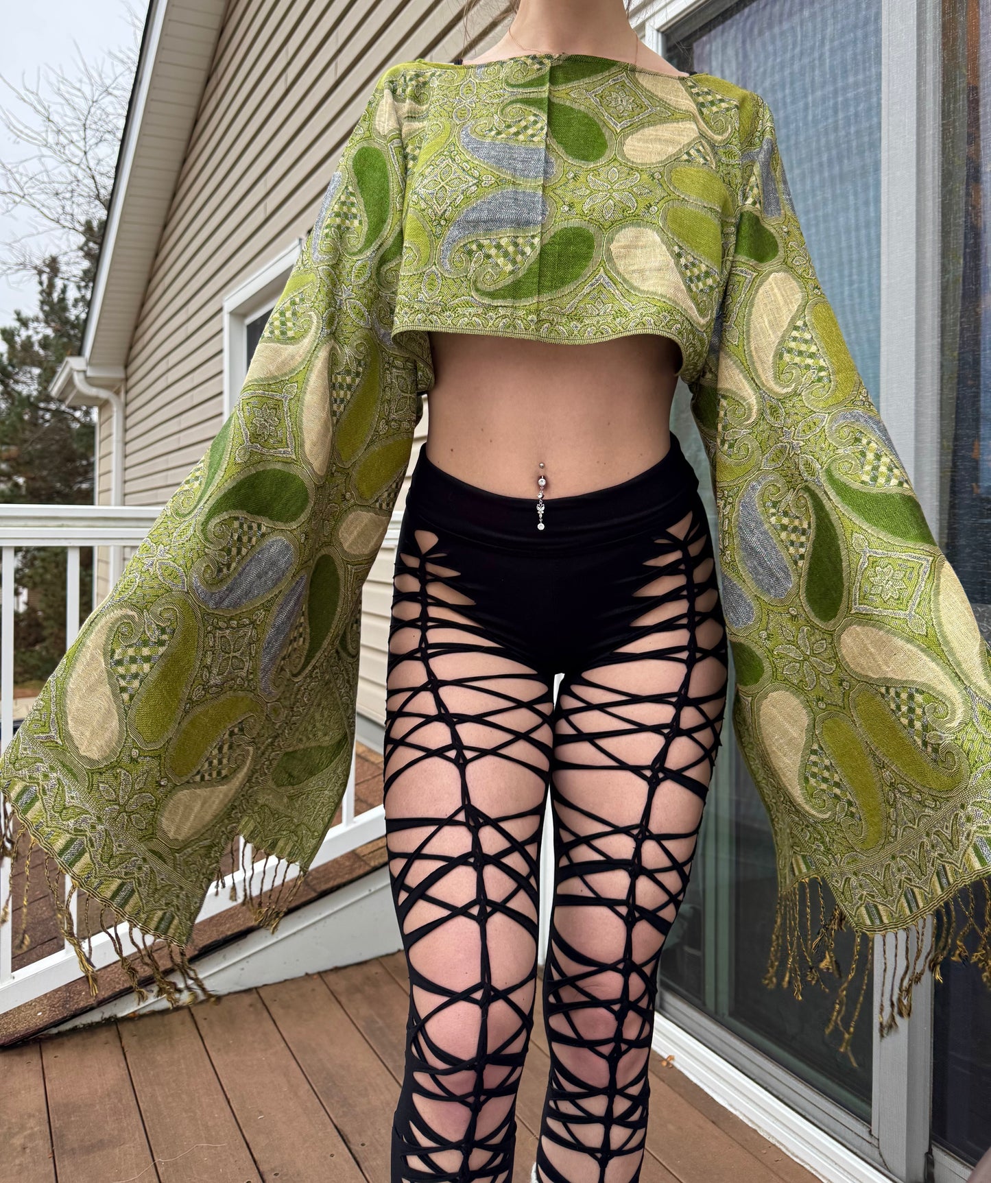 LIGHT GREEN PASHMINA TOP