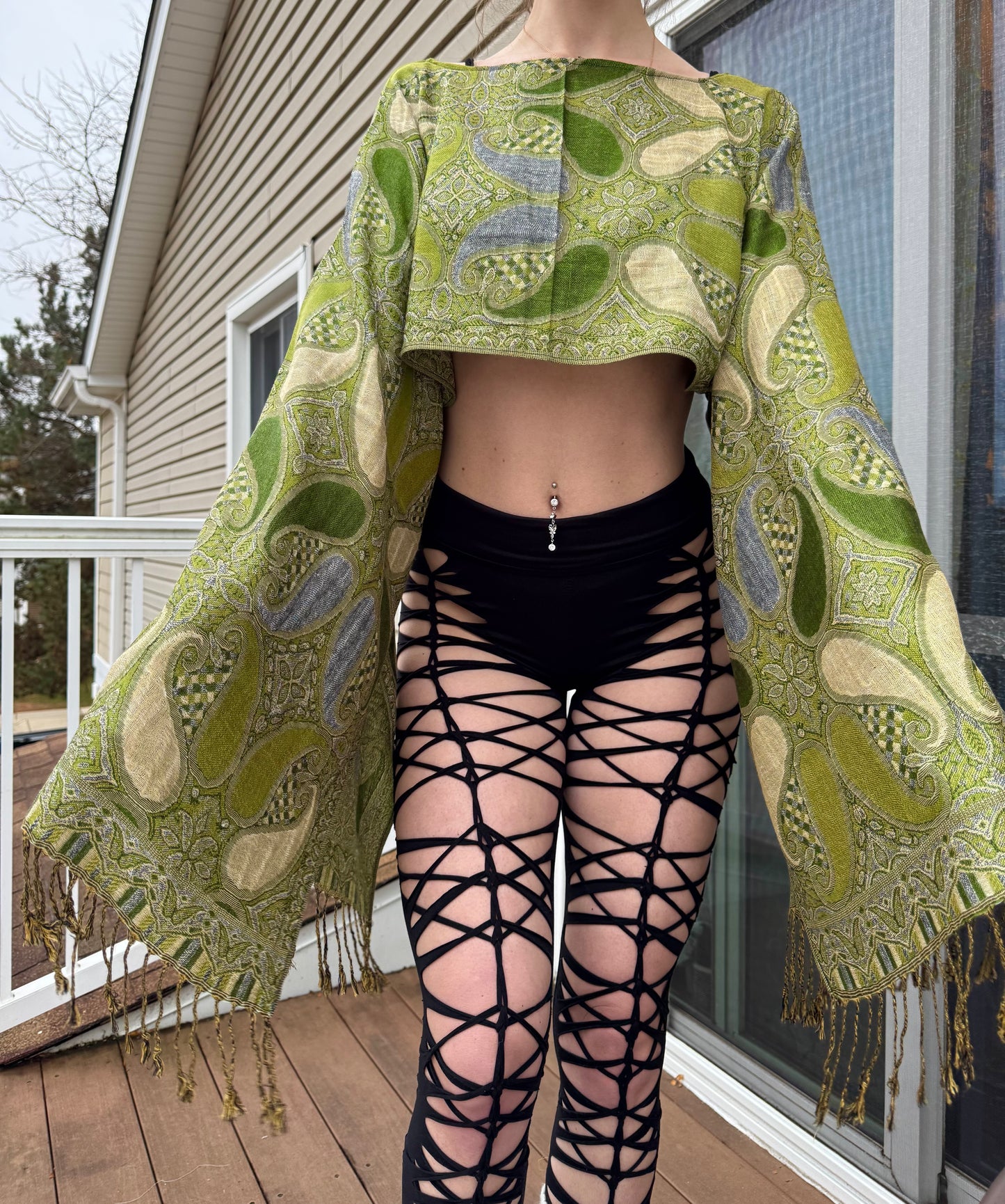 LIGHT GREEN PASHMINA TOP