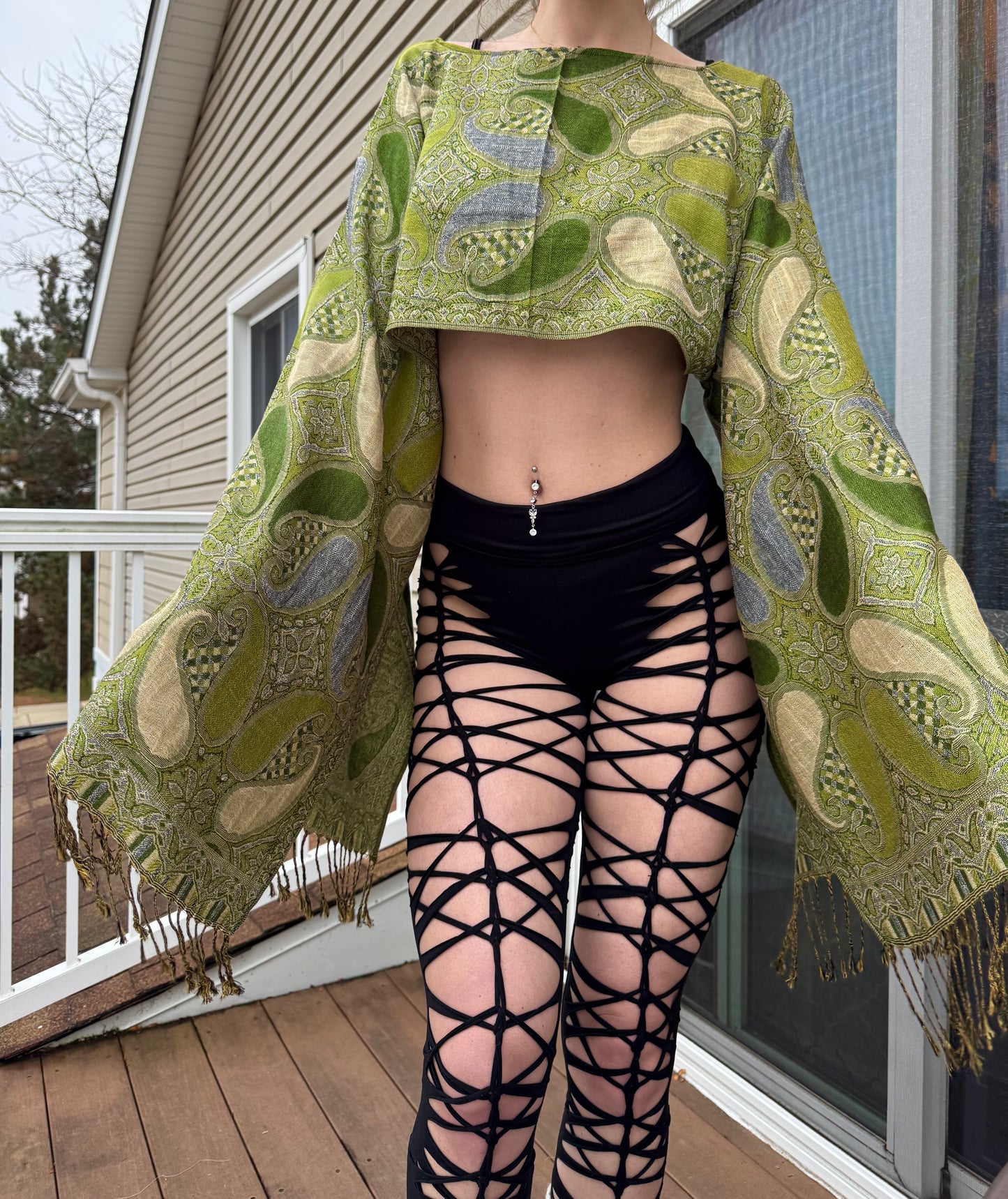 LIGHT GREEN PASHMINA TOP