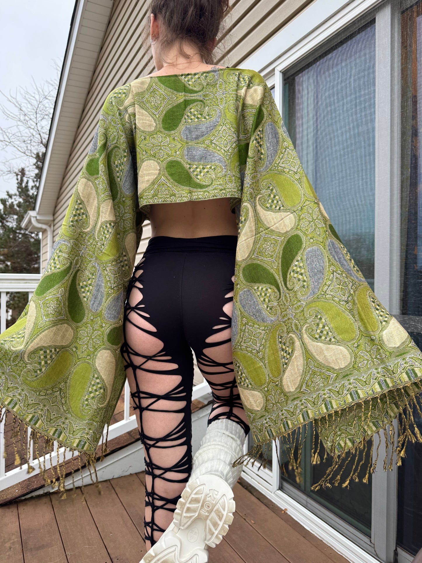 LIGHT GREEN PASHMINA TOP