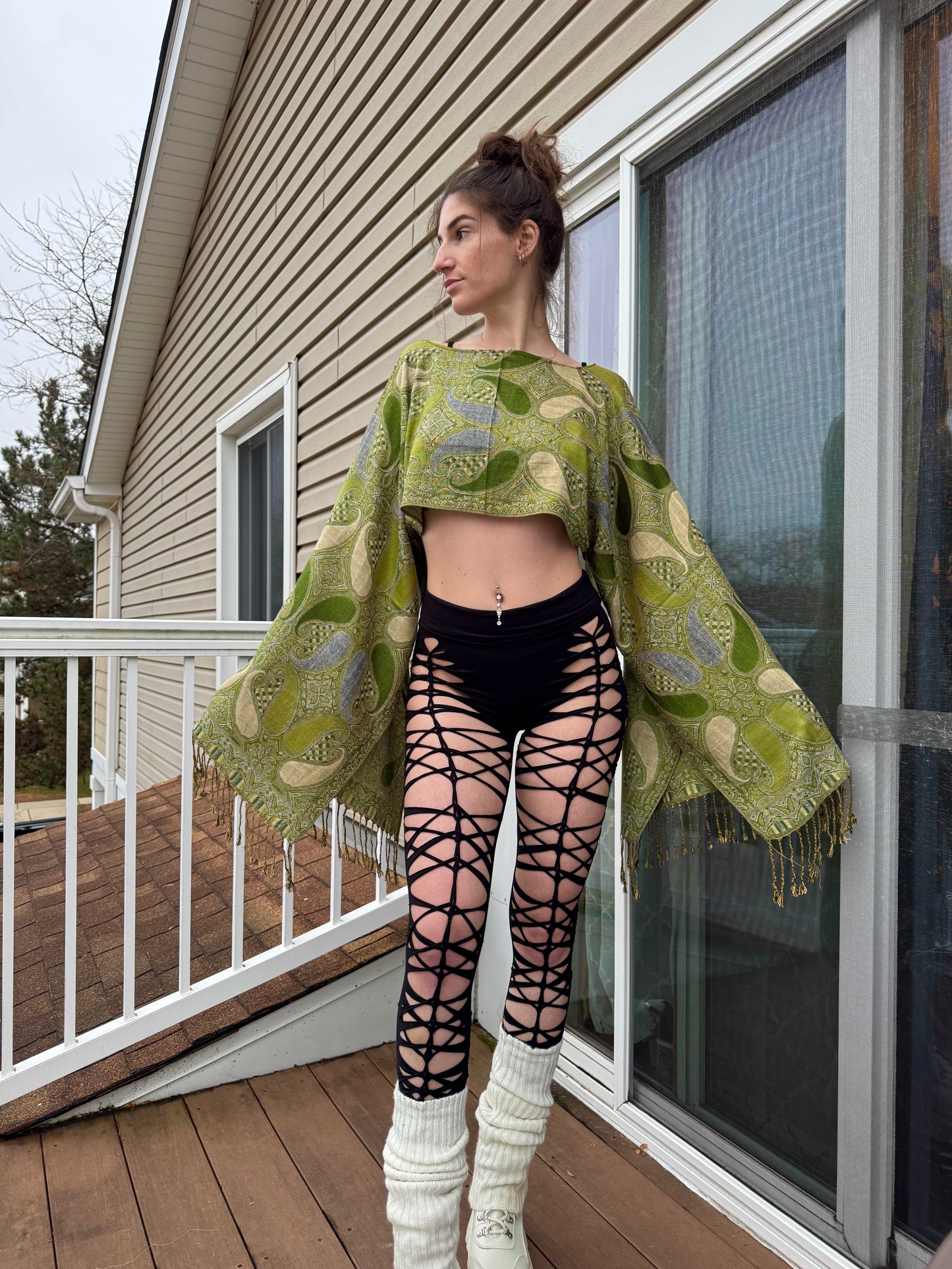 LIGHT GREEN PASHMINA TOP