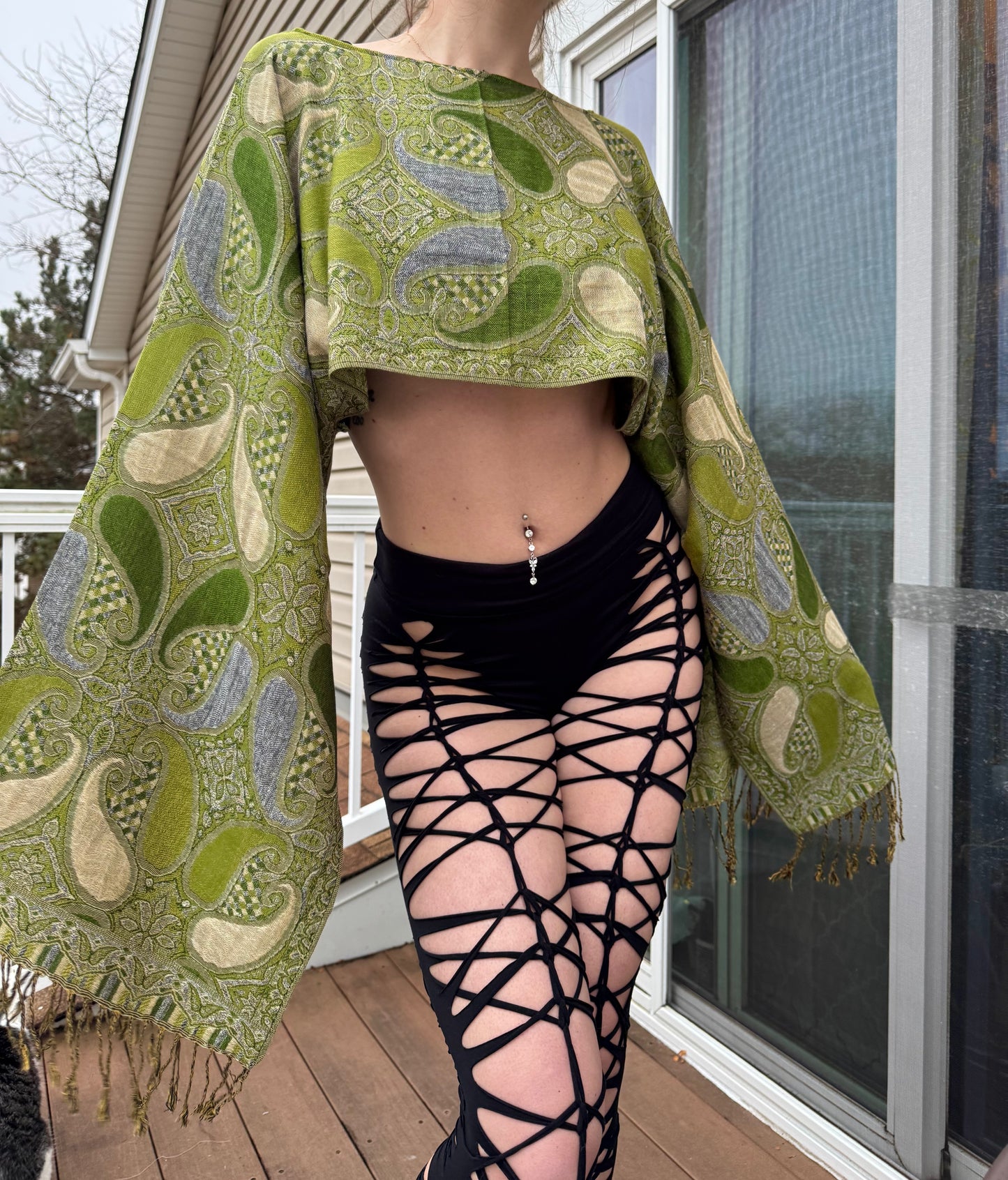 LIGHT GREEN PASHMINA TOP