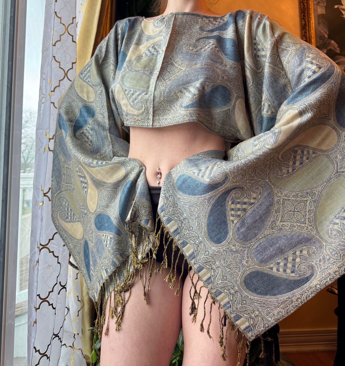 ASHY GREY PASHMINA TOP