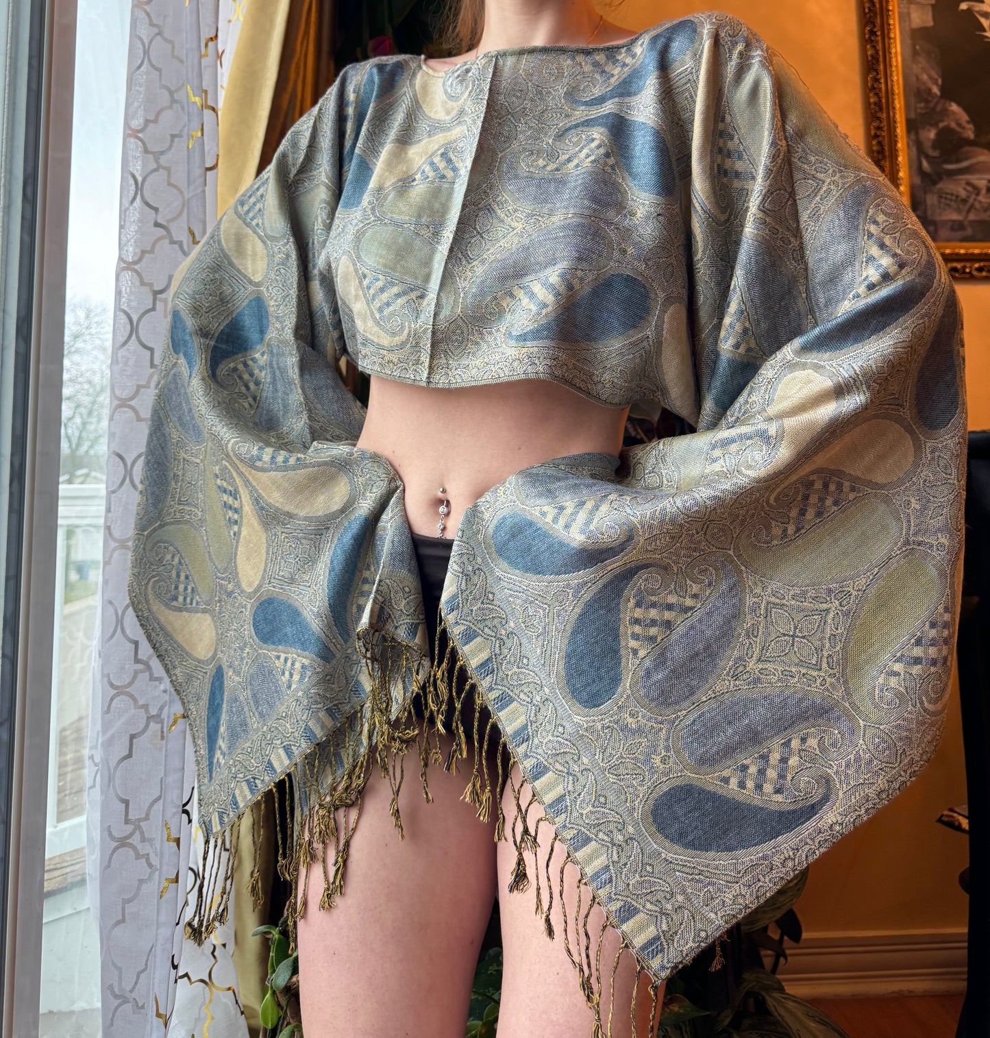 ASHY GREY PASHMINA TOP