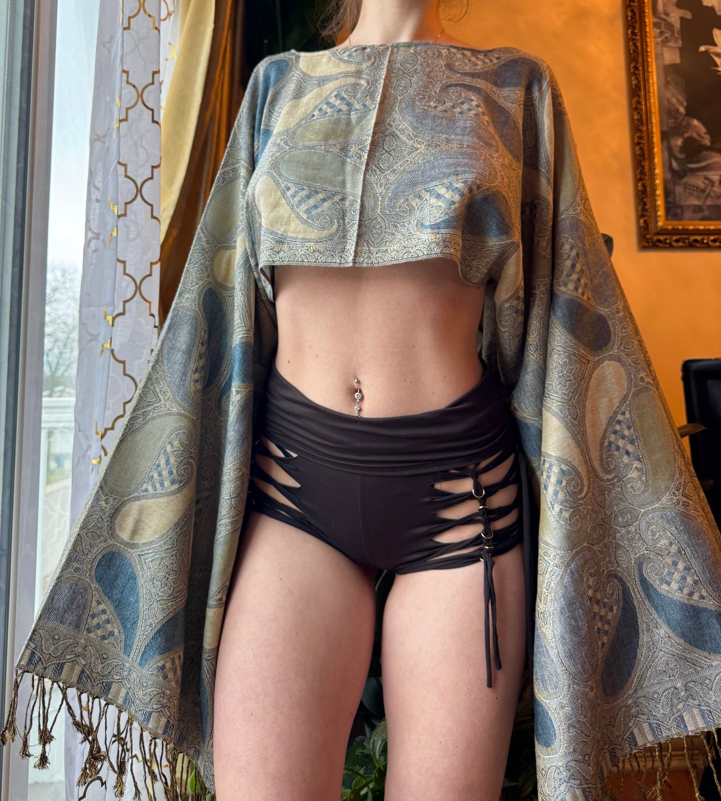 ASHY GREY PASHMINA TOP