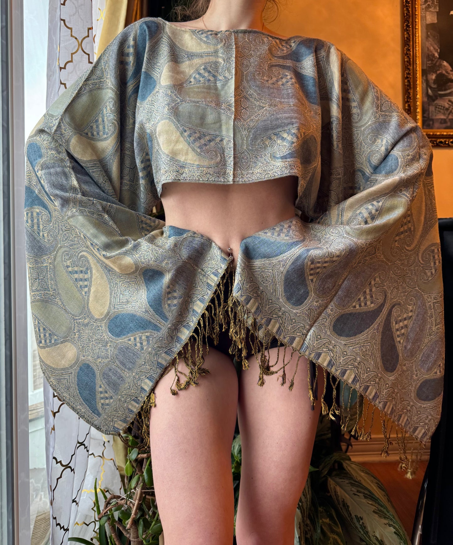 ASHY GREY PASHMINA TOP