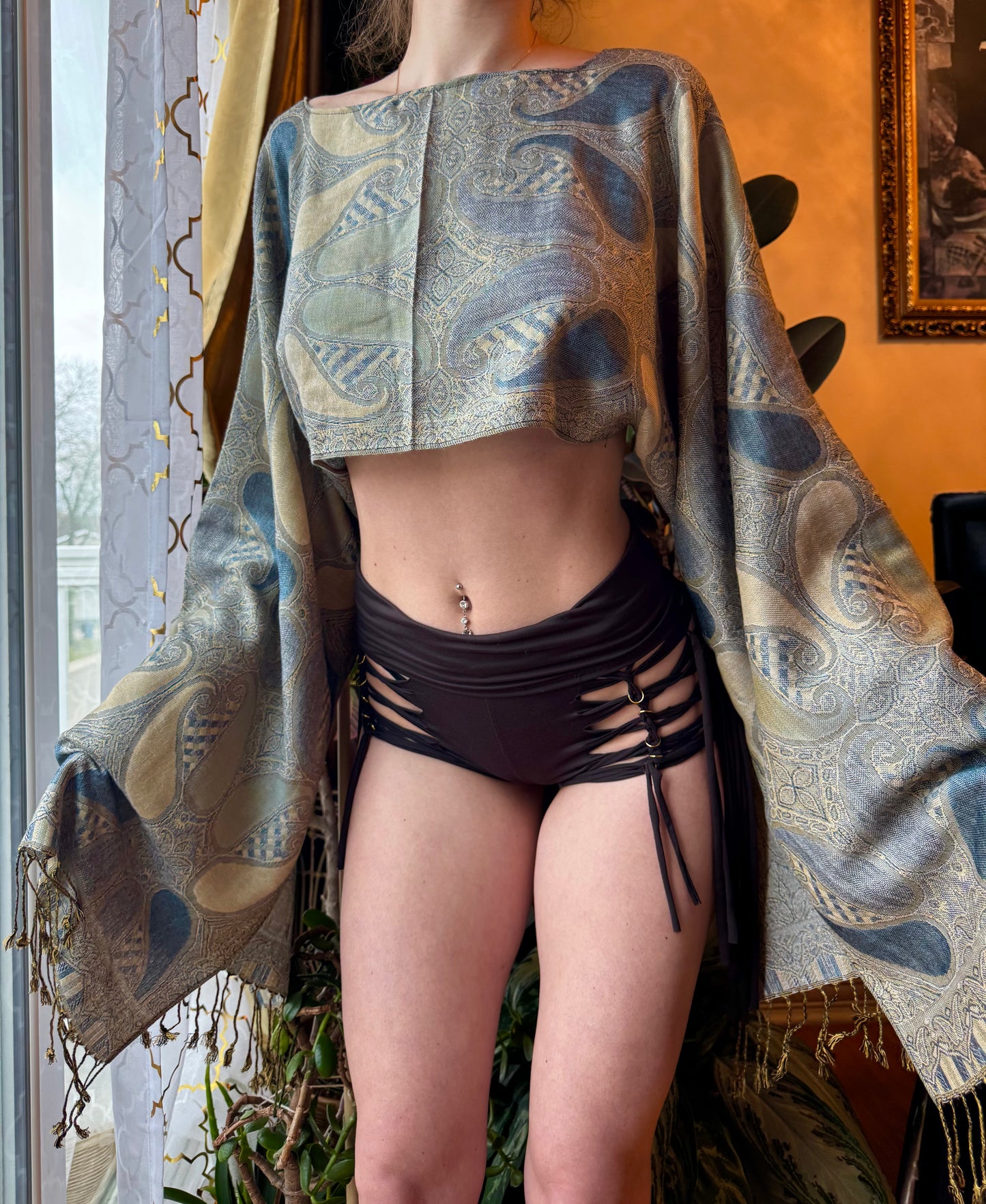 ASHY GREY PASHMINA TOP