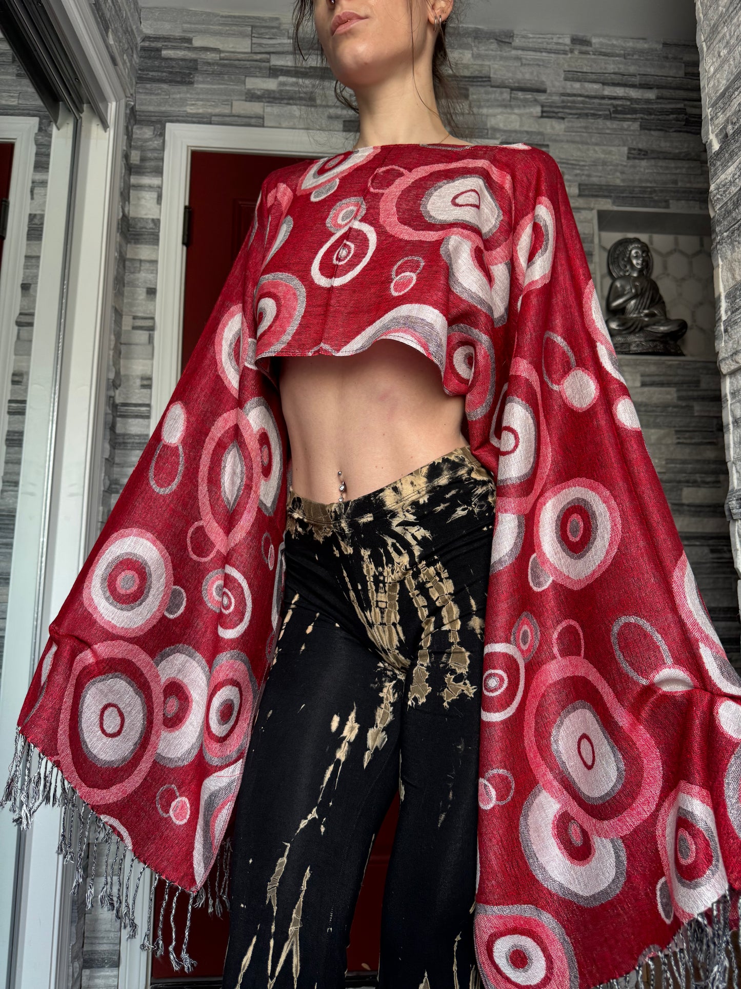 REWORKED PASHMINA TOP / SHAWL TOP