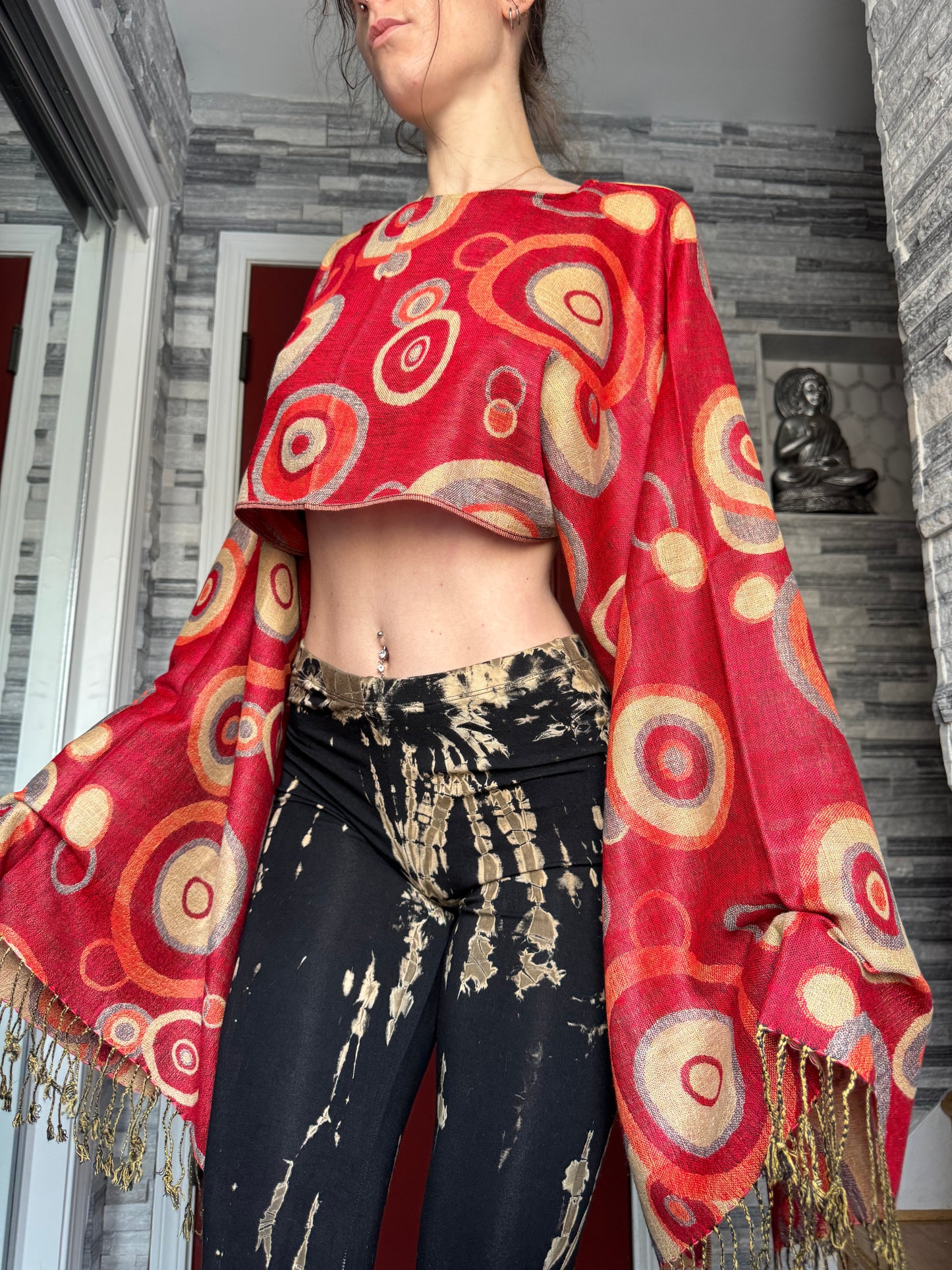 REWORKED PASHMINA TOP / SHAWL TOP
